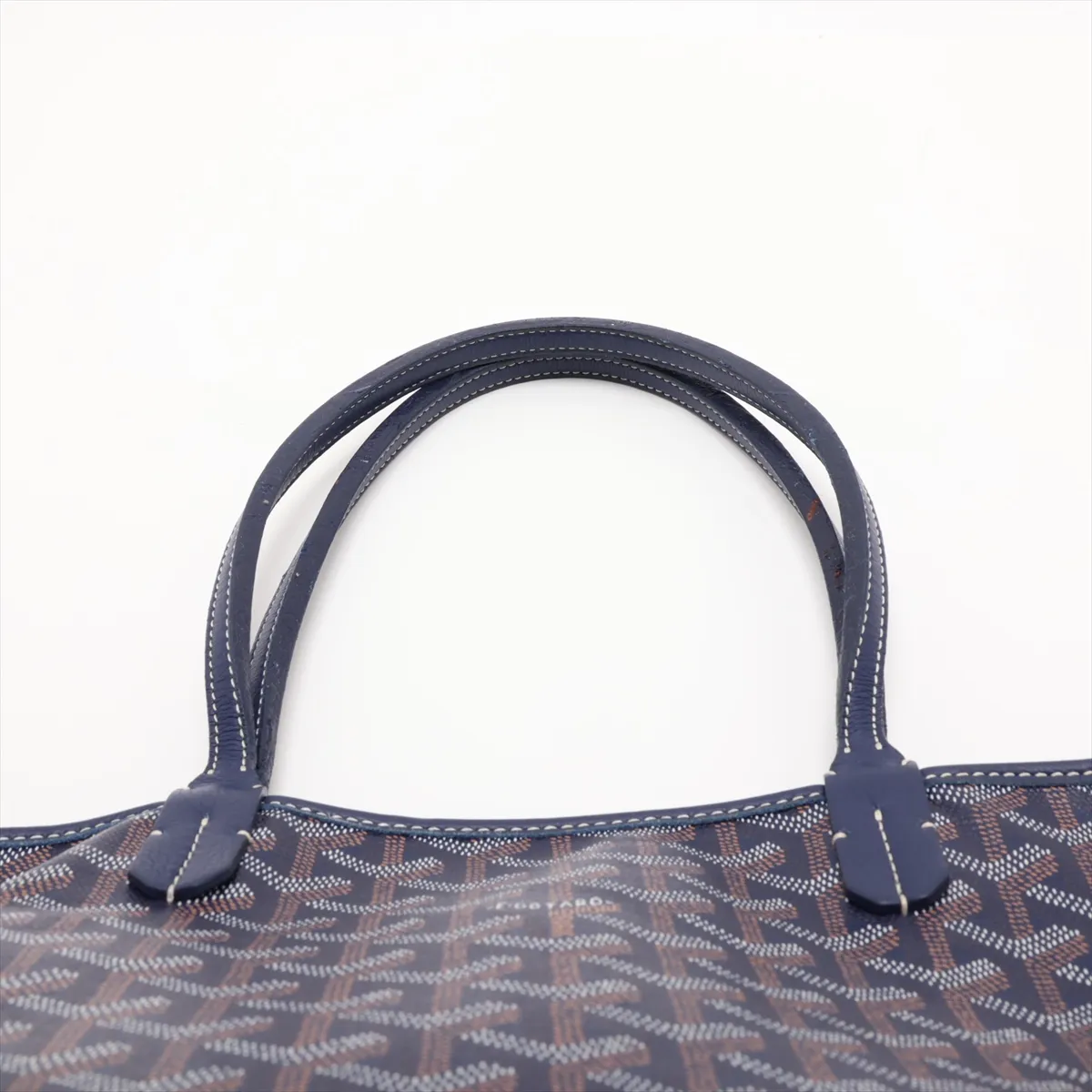 Artois PM PVC x Leather Tote Bag, Blue — view 6
