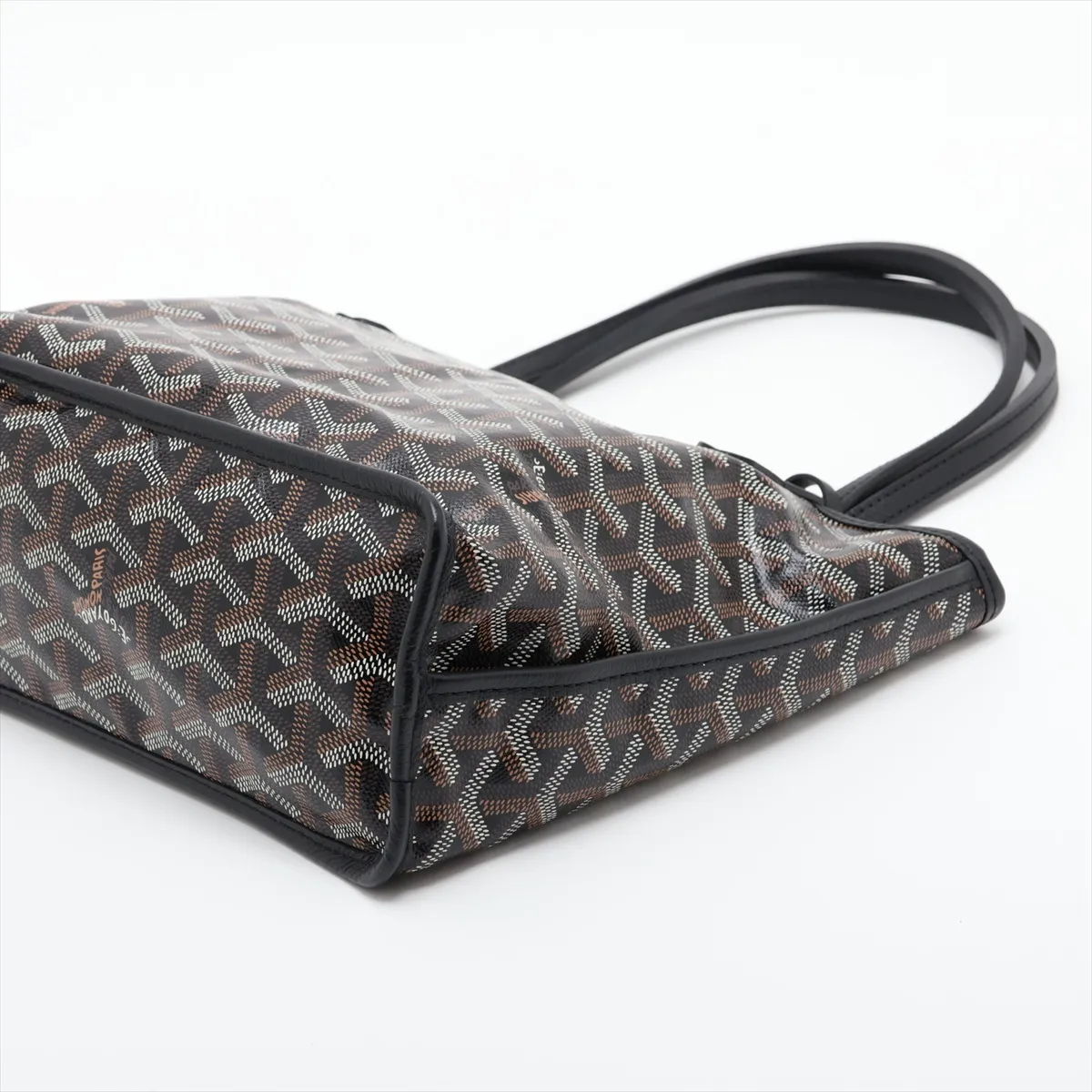 Ange Mini PVC x Leather Handbag, Black — view 3