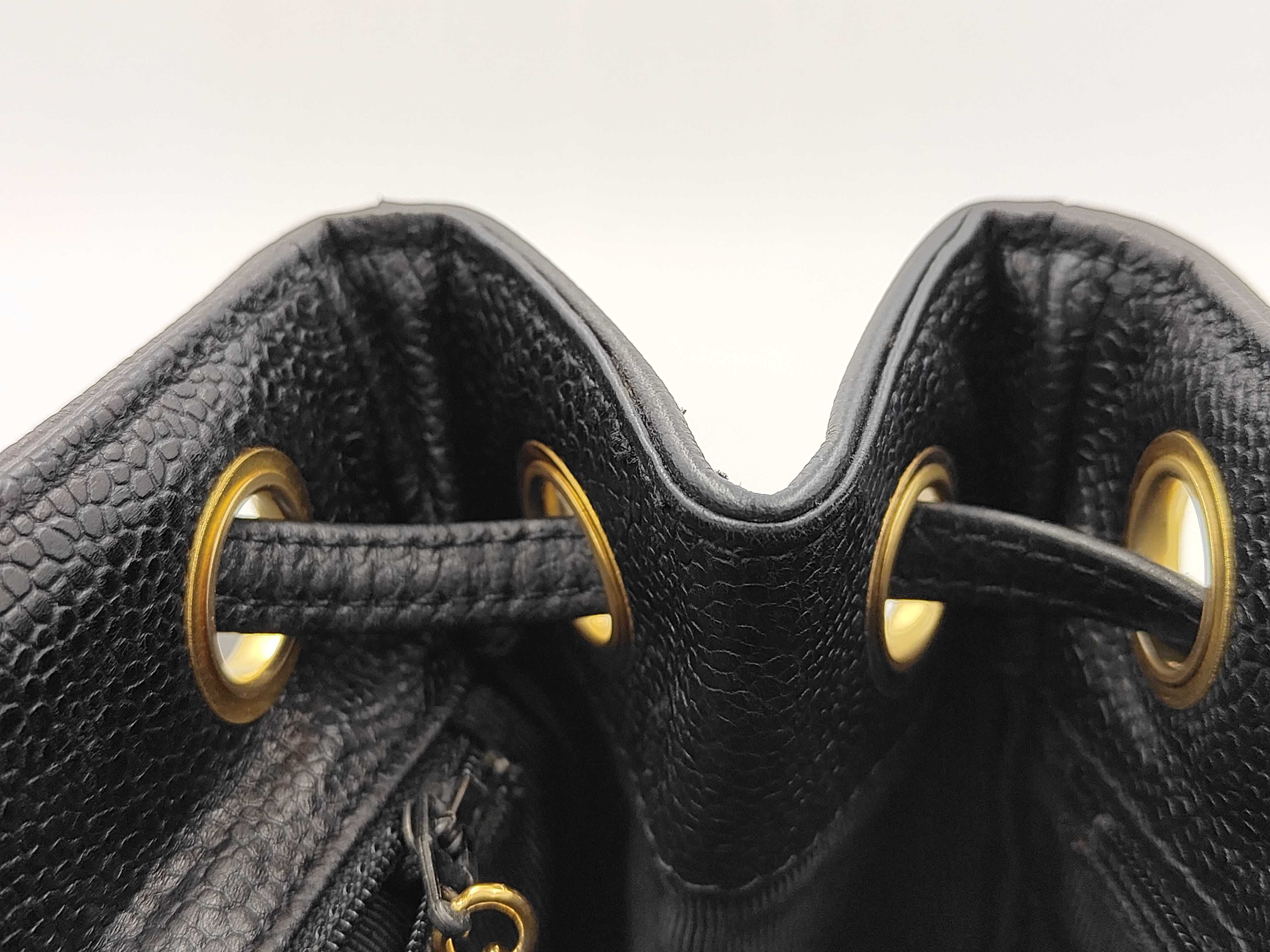 Triple Coco Turnlock Backpack, Caviar Leather, Gold Hardware, Black, 4267896 (Backpack) — view 12