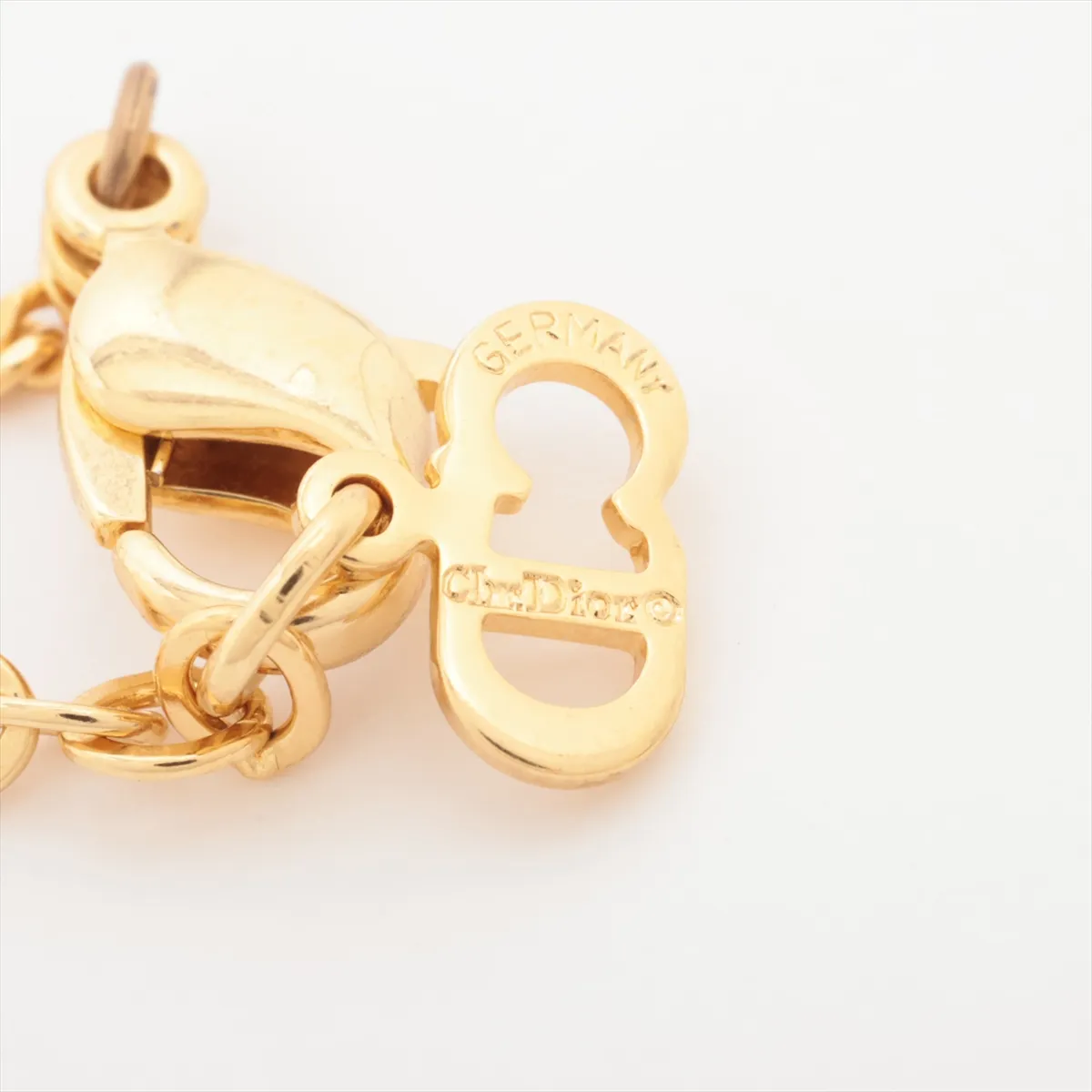 CD Logo Necklace GP x Rhinestone Gold — view 4