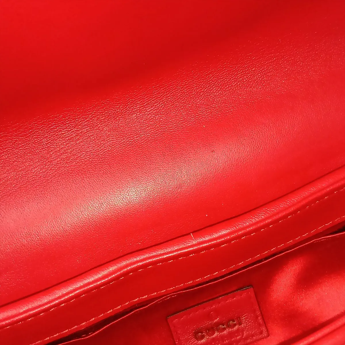 Horsebit Leather Shoulder Bag, Red, 764255 — view 13