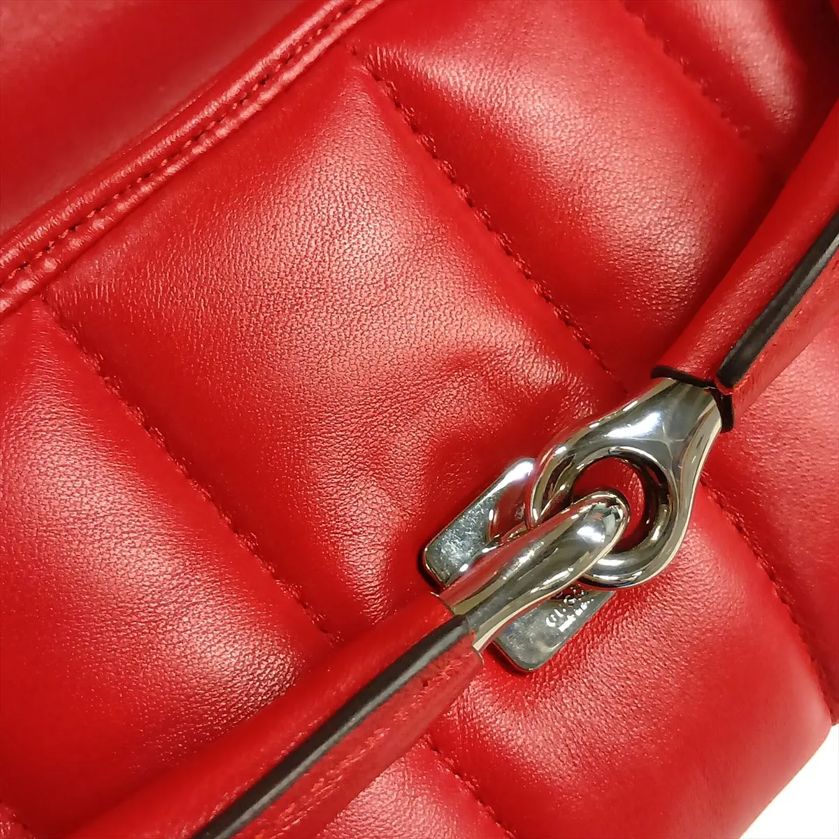 Horsebit Leather Shoulder Bag, Red, 764255 — view 14
