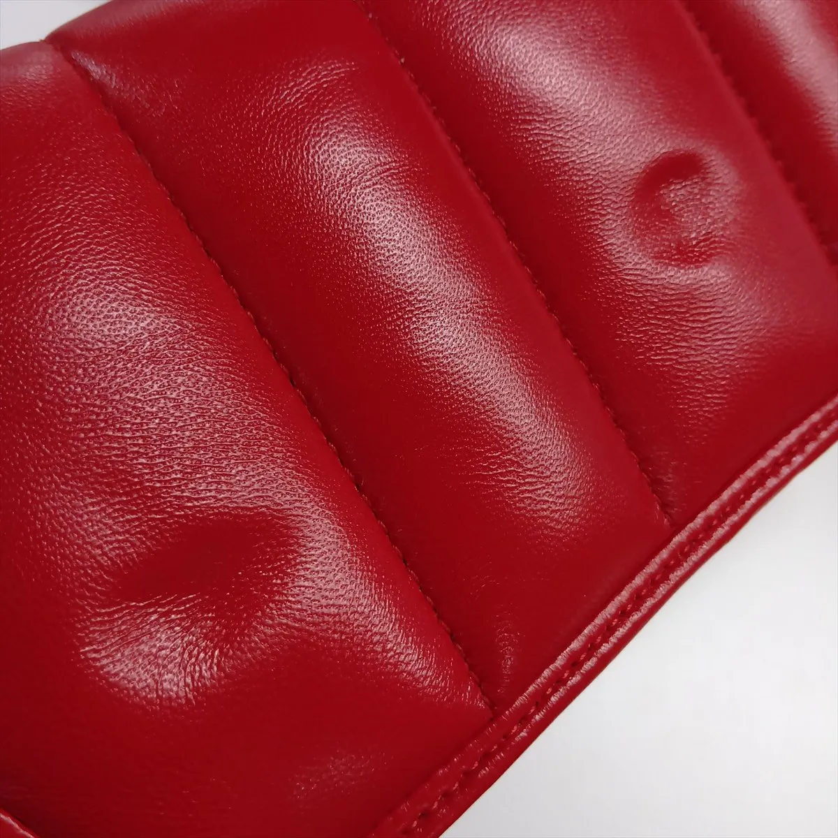 Horsebit Leather Shoulder Bag, Red, 764255 — view 15