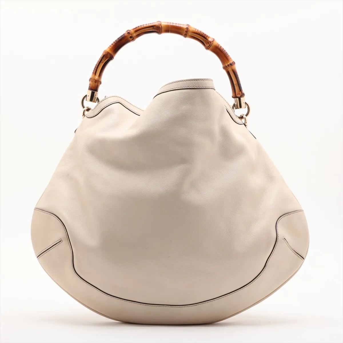 Bamboo 169976 Leather 2-Way Shoulder Bag, Beige — view 2