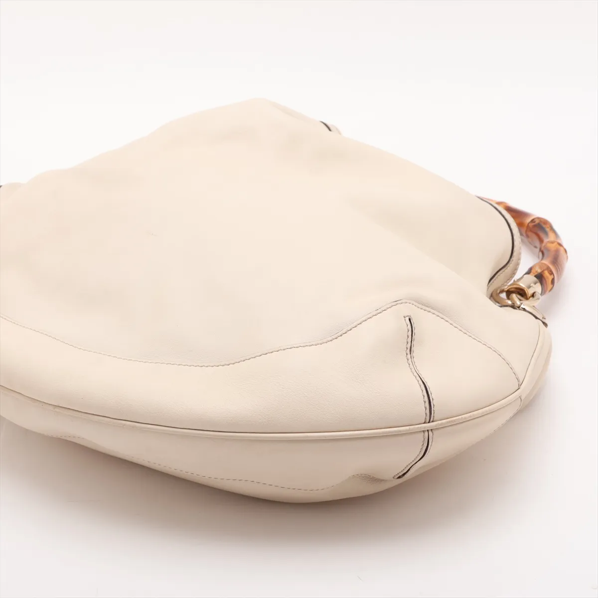 Bamboo 169976 Leather 2-Way Shoulder Bag, Beige — view 3