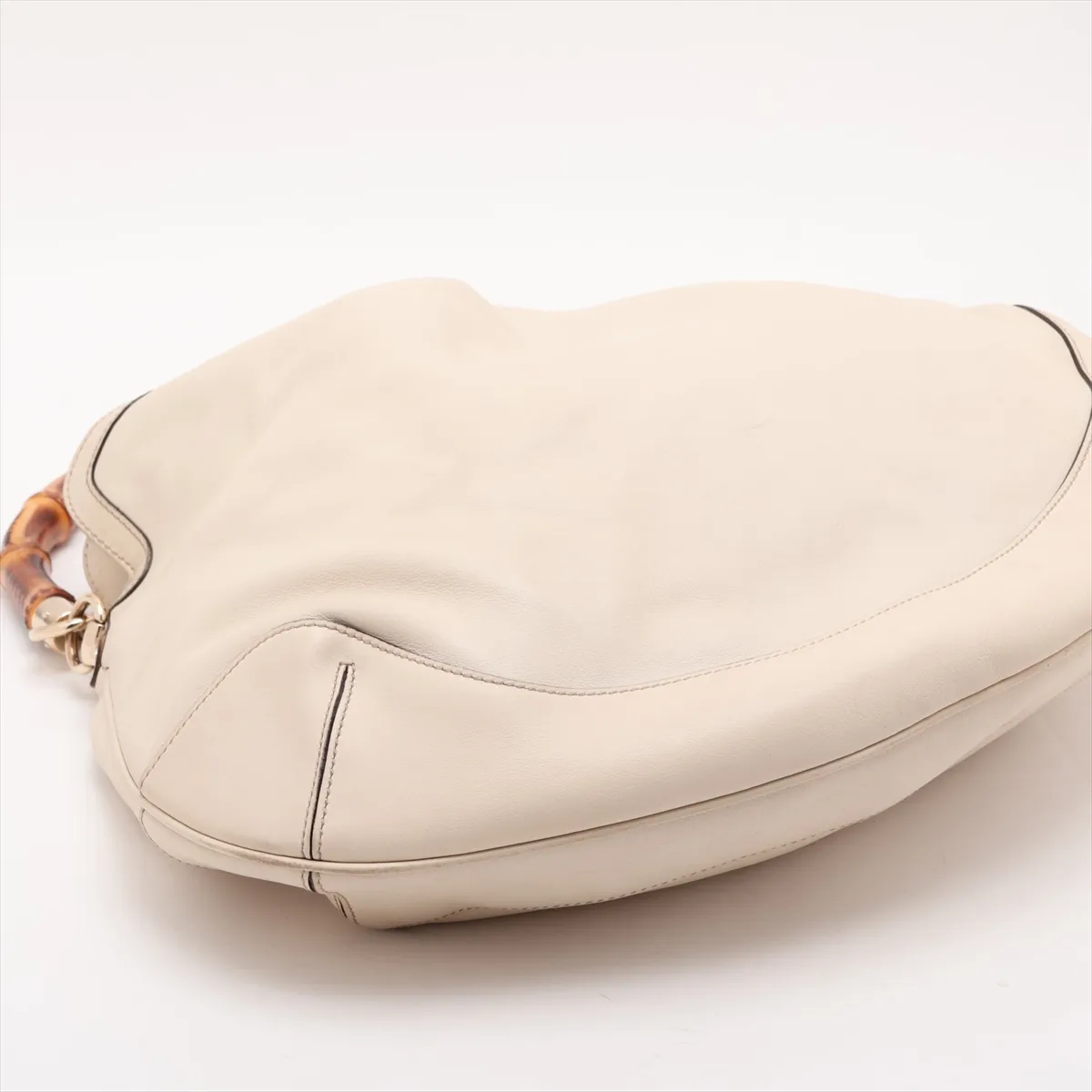 Bamboo 169976 Leather 2-Way Shoulder Bag, Beige — view 4