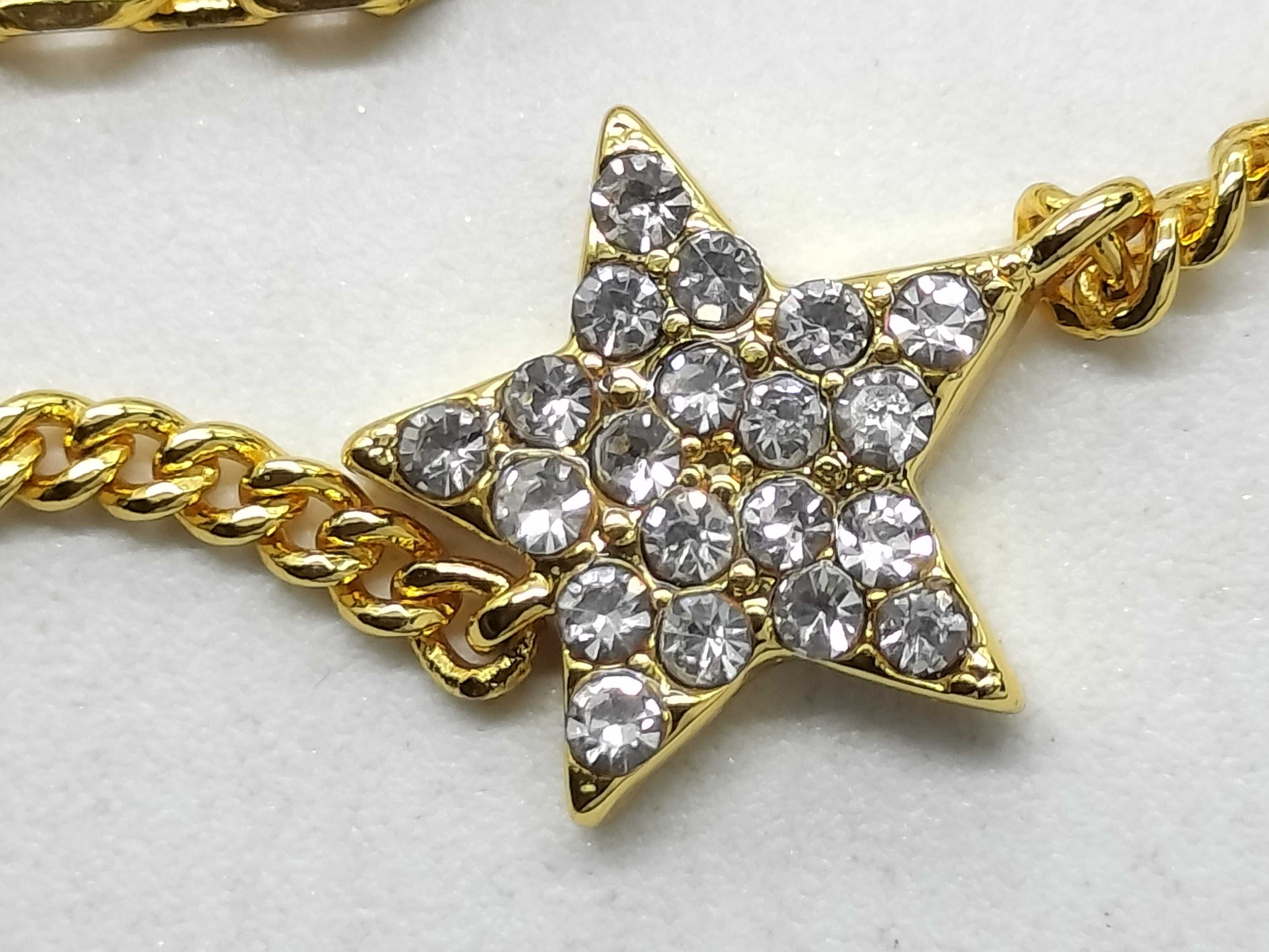 Bracelet CD Logo Star Double Chain Clear Stone Bracelet/Bangle — view 2