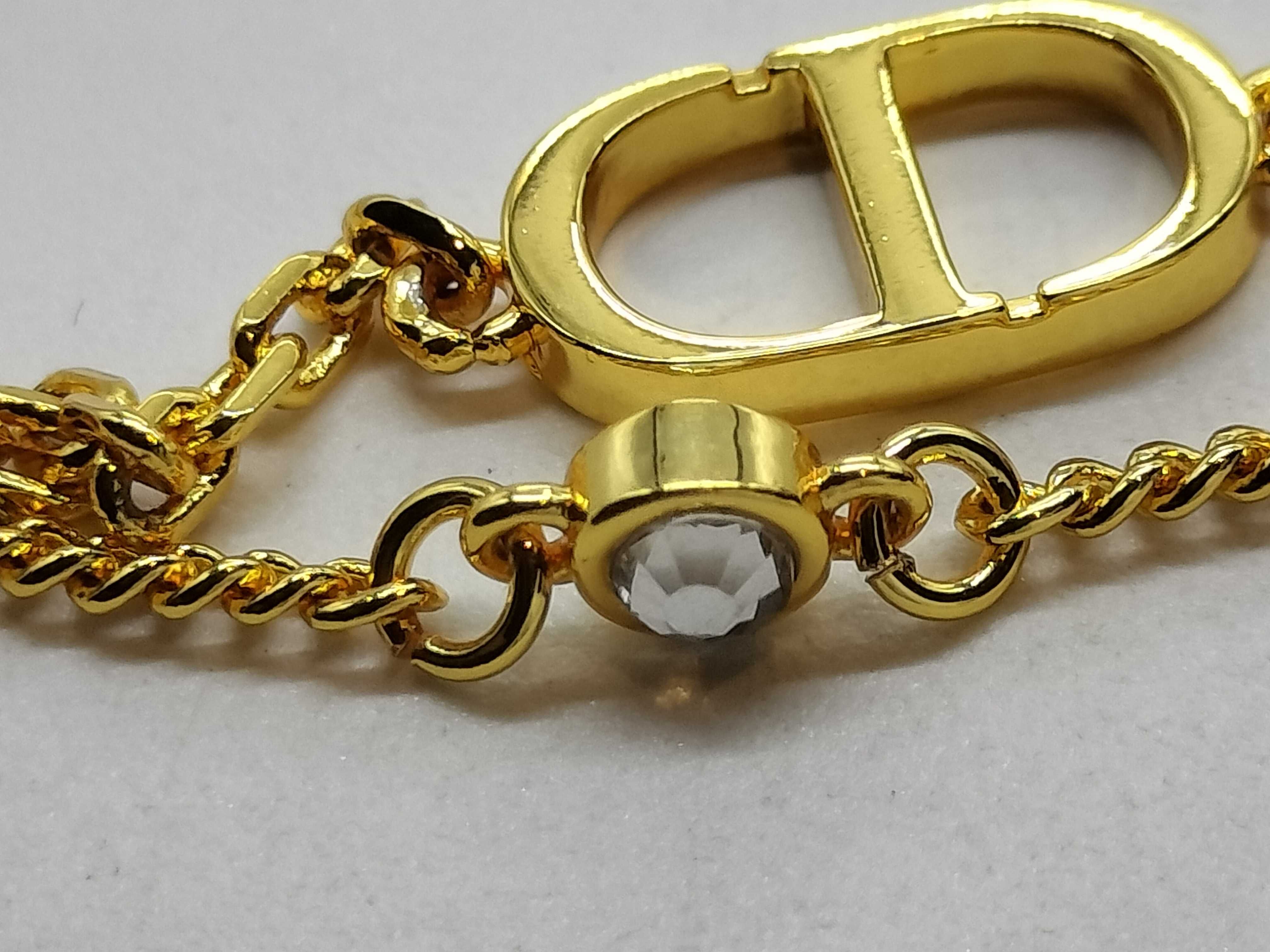 Bracelet CD Logo Star Double Chain Clear Stone Bracelet/Bangle — view 3