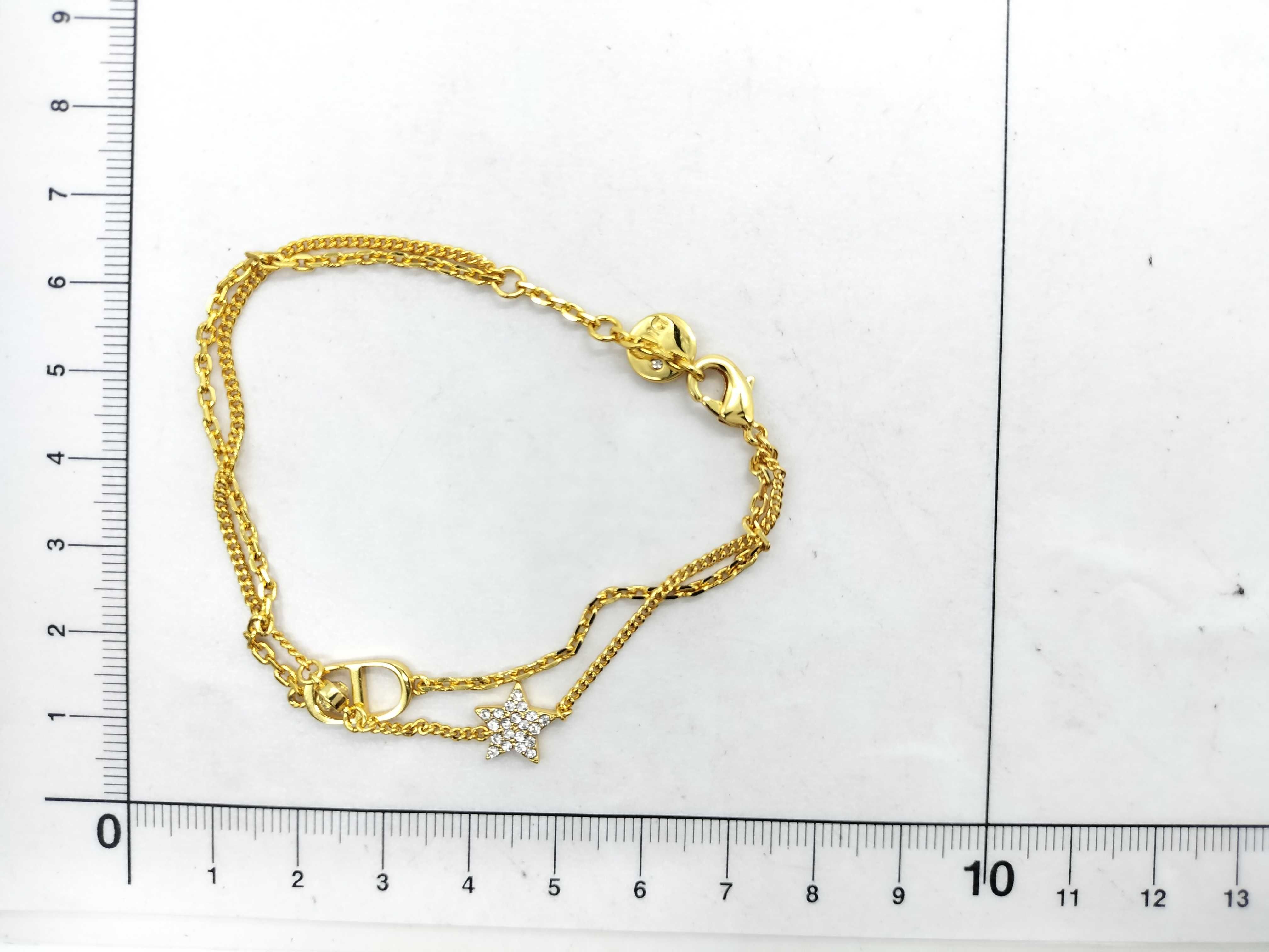 Bracelet CD Logo Star Double Chain Clear Stone Bracelet/Bangle — view 8