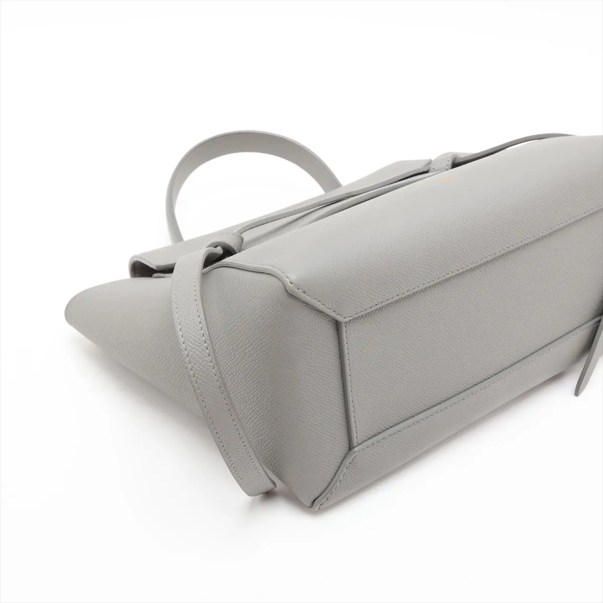 Belt Bag Micro Leather 2-Way Handbag, Gray — view 4