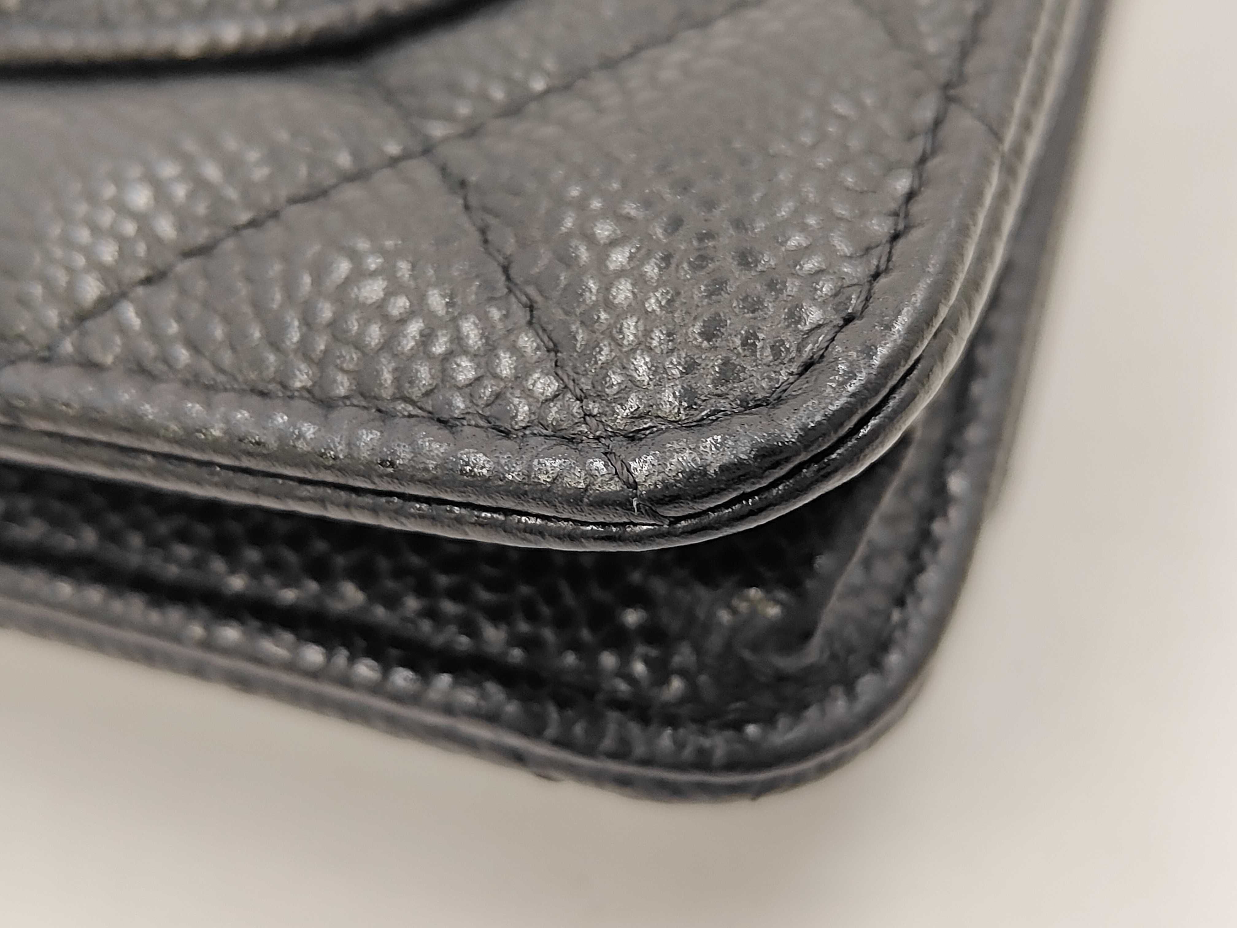 Caviar Skin Coco Mark Chain Wallet Shoulder Bag — view 5