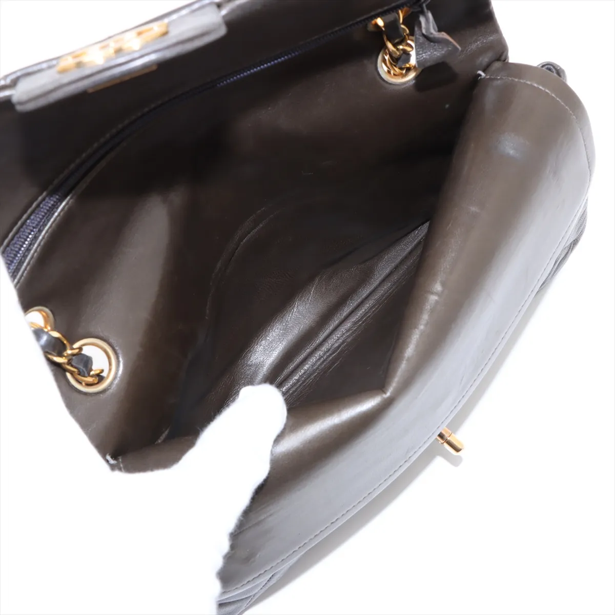 Matelasse 25 Lambskin Double Flap Double Chain Bag Green Gold Hardware 2886957 2nd Series A01112 — view 11
