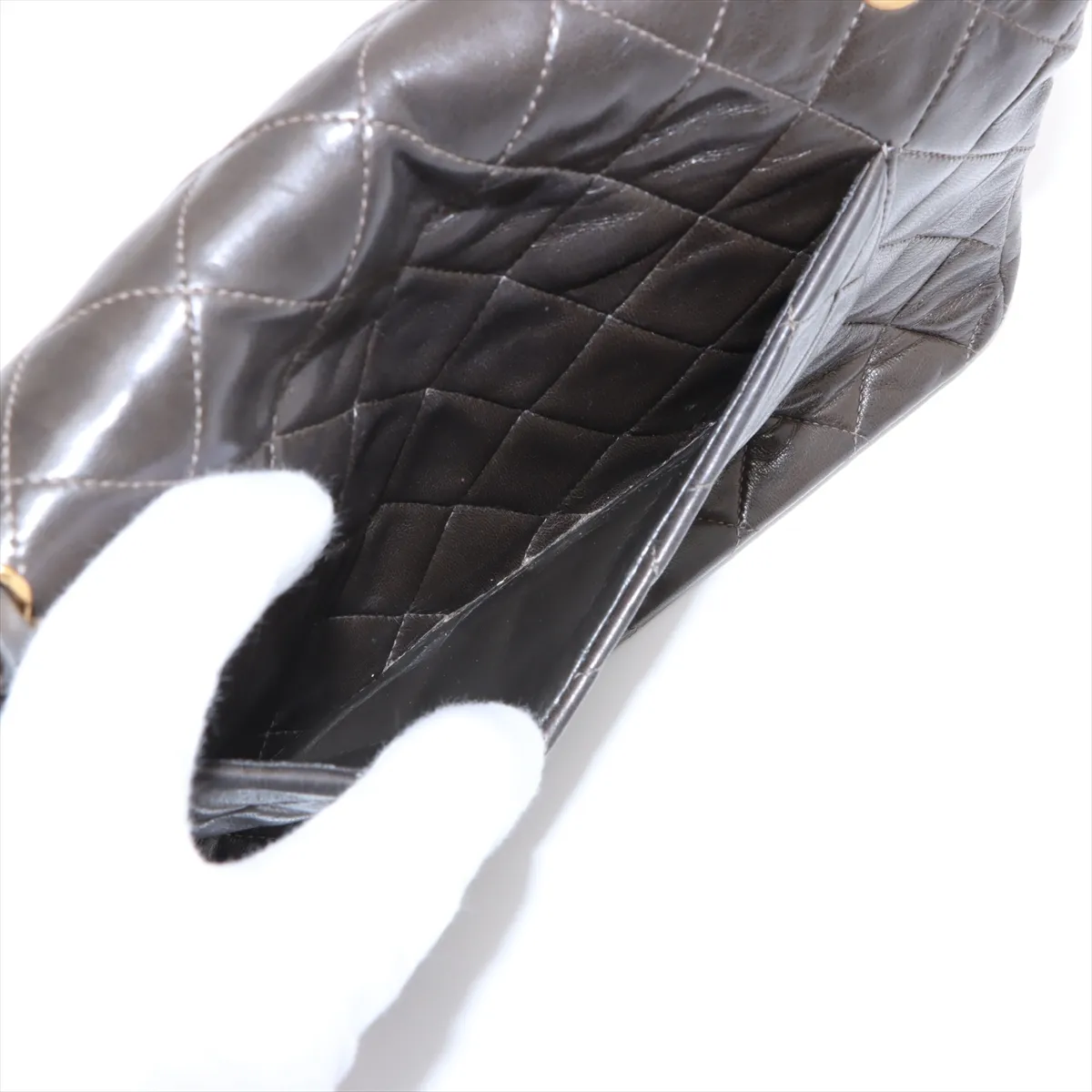 Matelasse 25 Lambskin Double Flap Double Chain Bag Green Gold Hardware 2886957 2nd Series A01112 — view 13