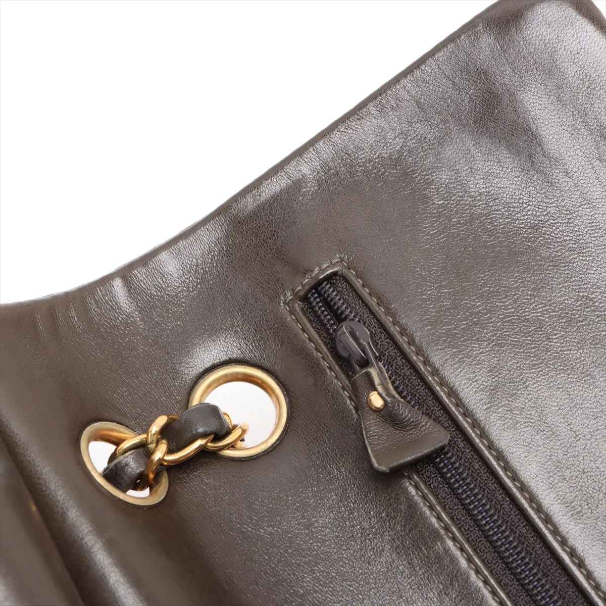 Matelasse 25 Lambskin Double Flap Double Chain Bag Green Gold Hardware 2886957 2nd Series A01112 — view 15
