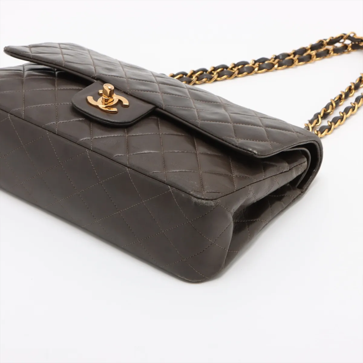 Matelasse 25 Lambskin Double Flap Double Chain Bag Green Gold Hardware 2886957 2nd Series A01112 — view 3
