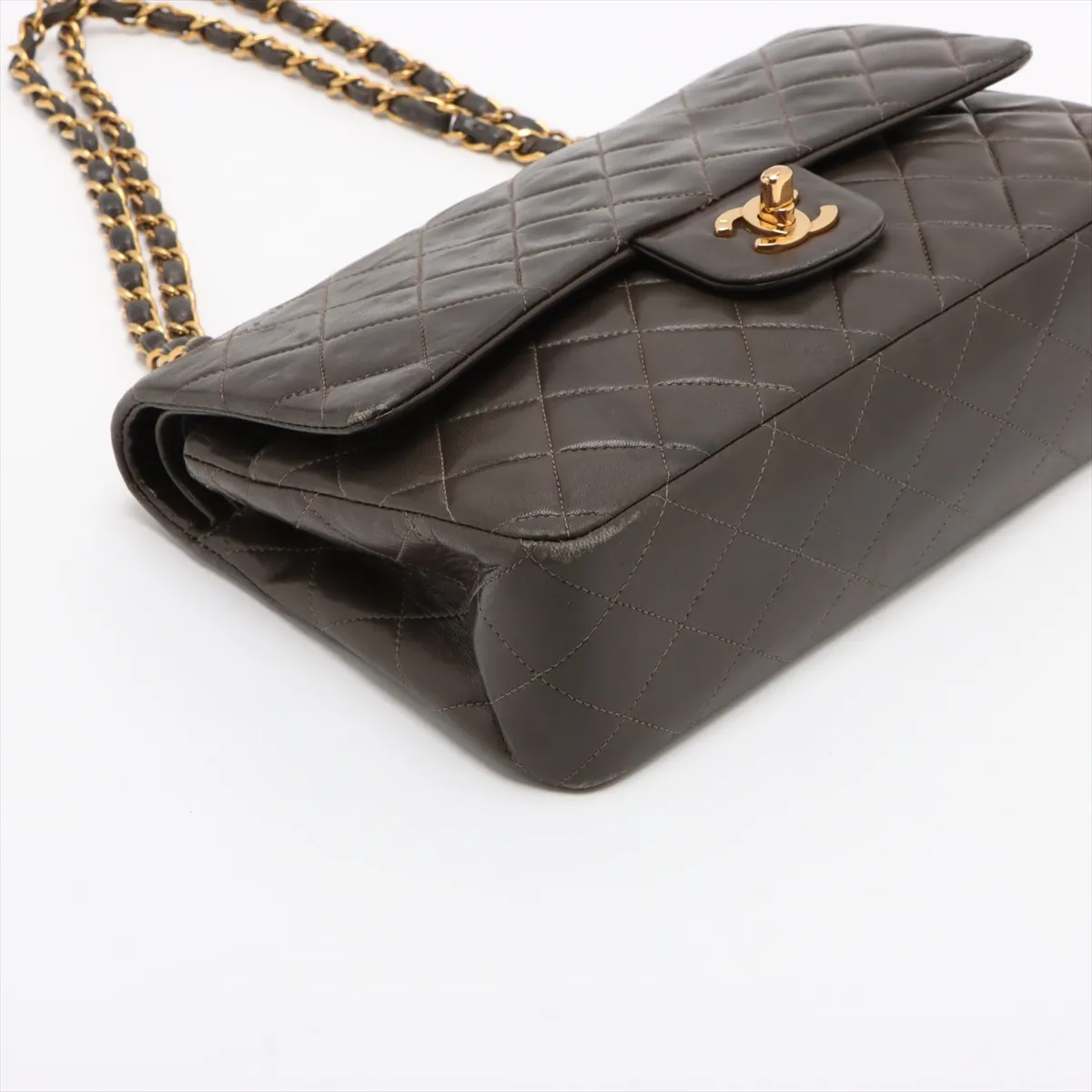 Matelasse 25 Lambskin Double Flap Double Chain Bag Green Gold Hardware 2886957 2nd Series A01112 — view 4