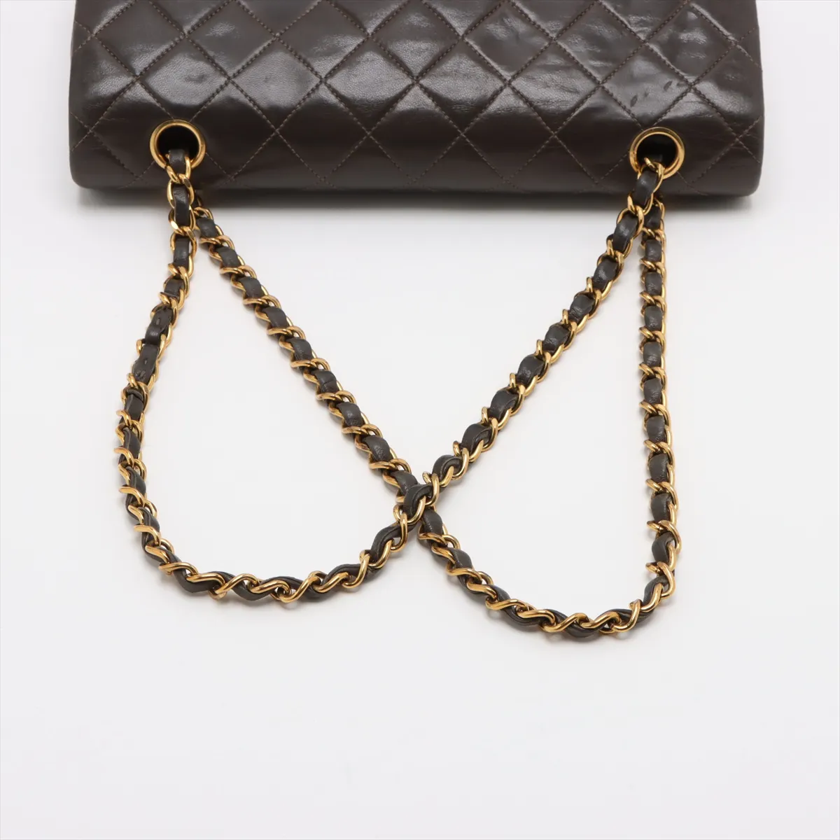 Matelasse 25 Lambskin Double Flap Double Chain Bag Green Gold Hardware 2886957 2nd Series A01112 — view 5