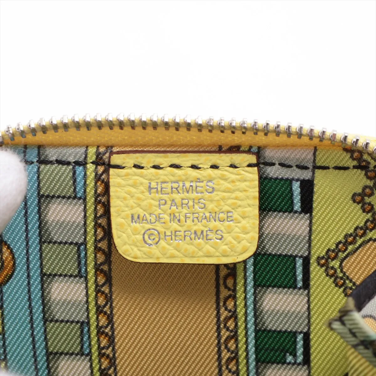 Azap Compact Mini Veau Epsom Coin Case Lime Silver Hardware C:2018 — view 4