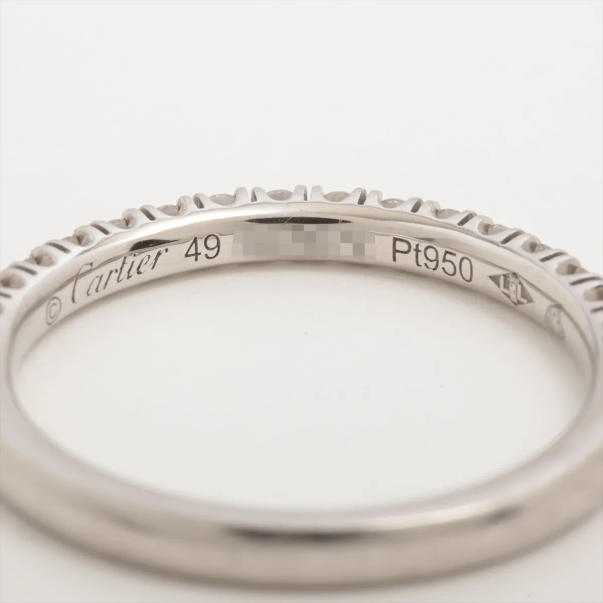 Etincelle de Cartier Half Eternity Diamond Ring, Pt950, 2.8g, Size 49, QLB072 — view 3