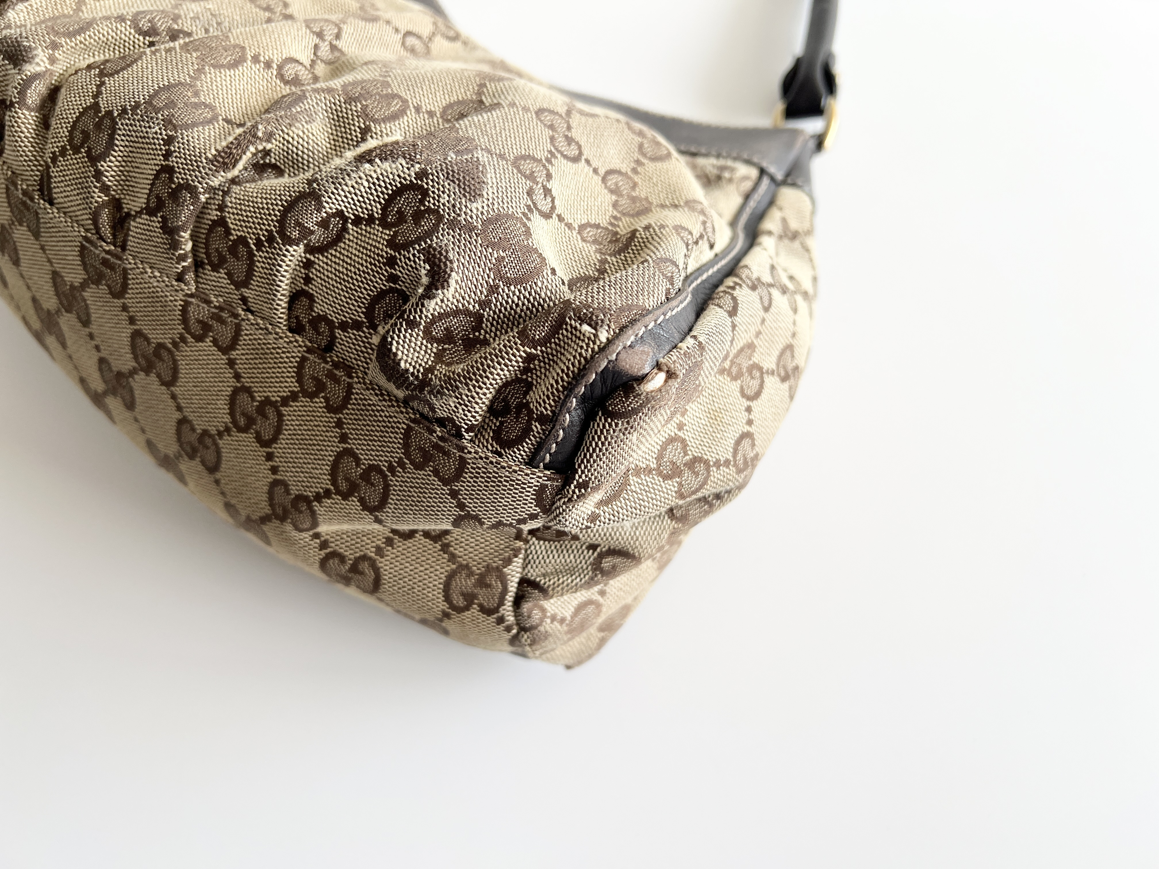 Abbey GG Logo Canvas Leather Handbag One Shoulder Bag — view 11