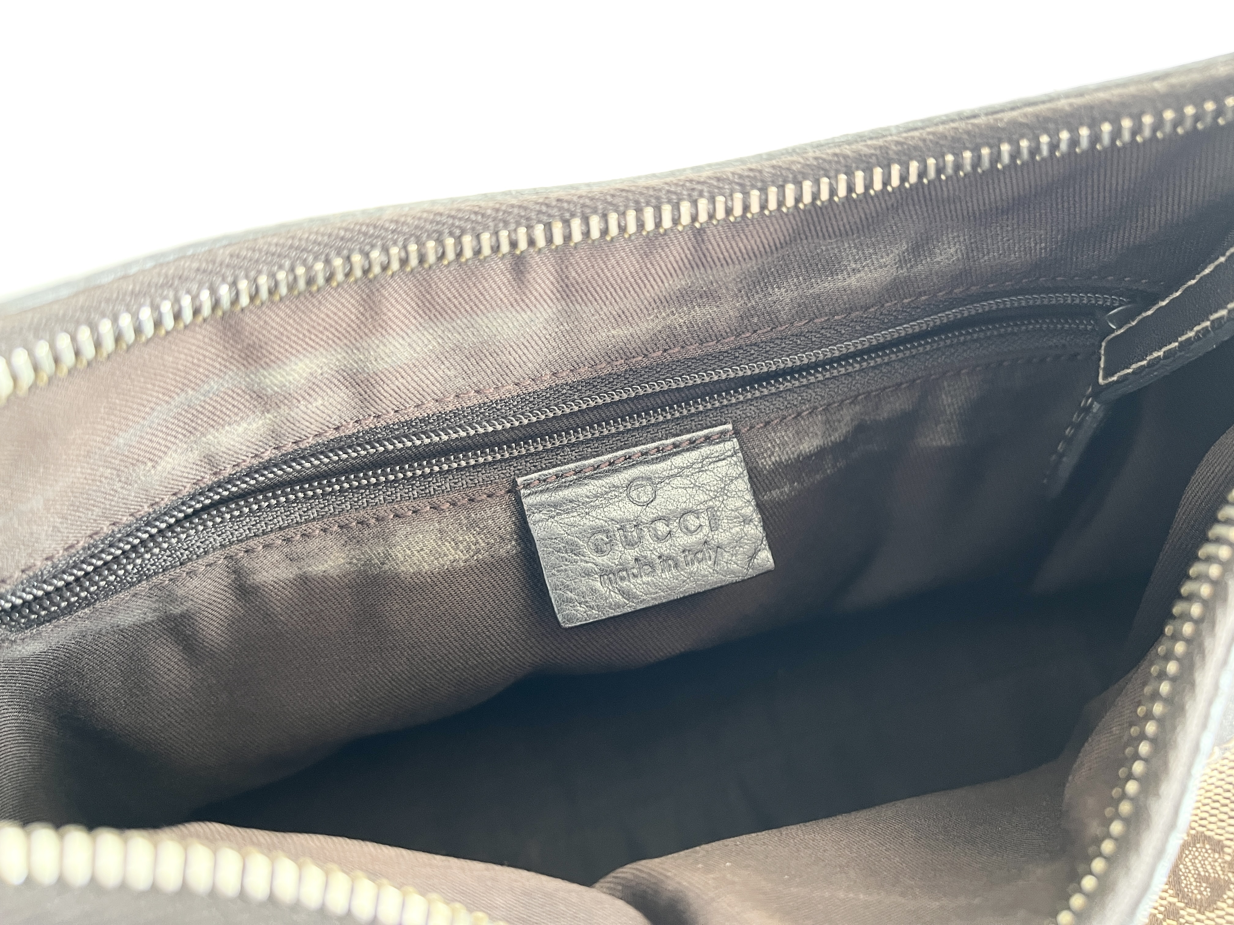 Abbey GG Logo Canvas Leather Handbag One Shoulder Bag — view 6