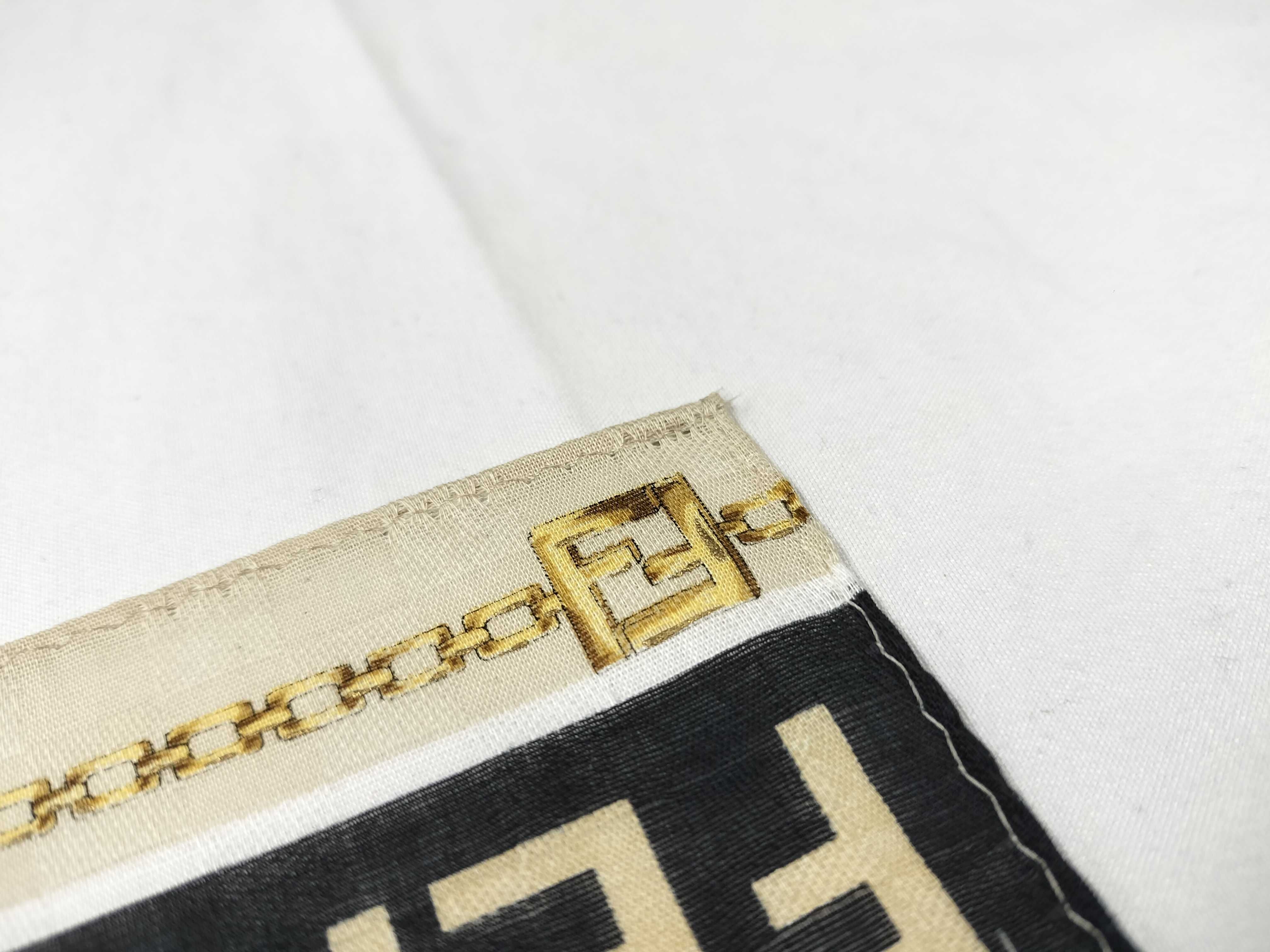 Zucca pattern Fendi handkerchief scarf with sticker, all-over logo print FF Zucca chain, and other accessories. — view 5