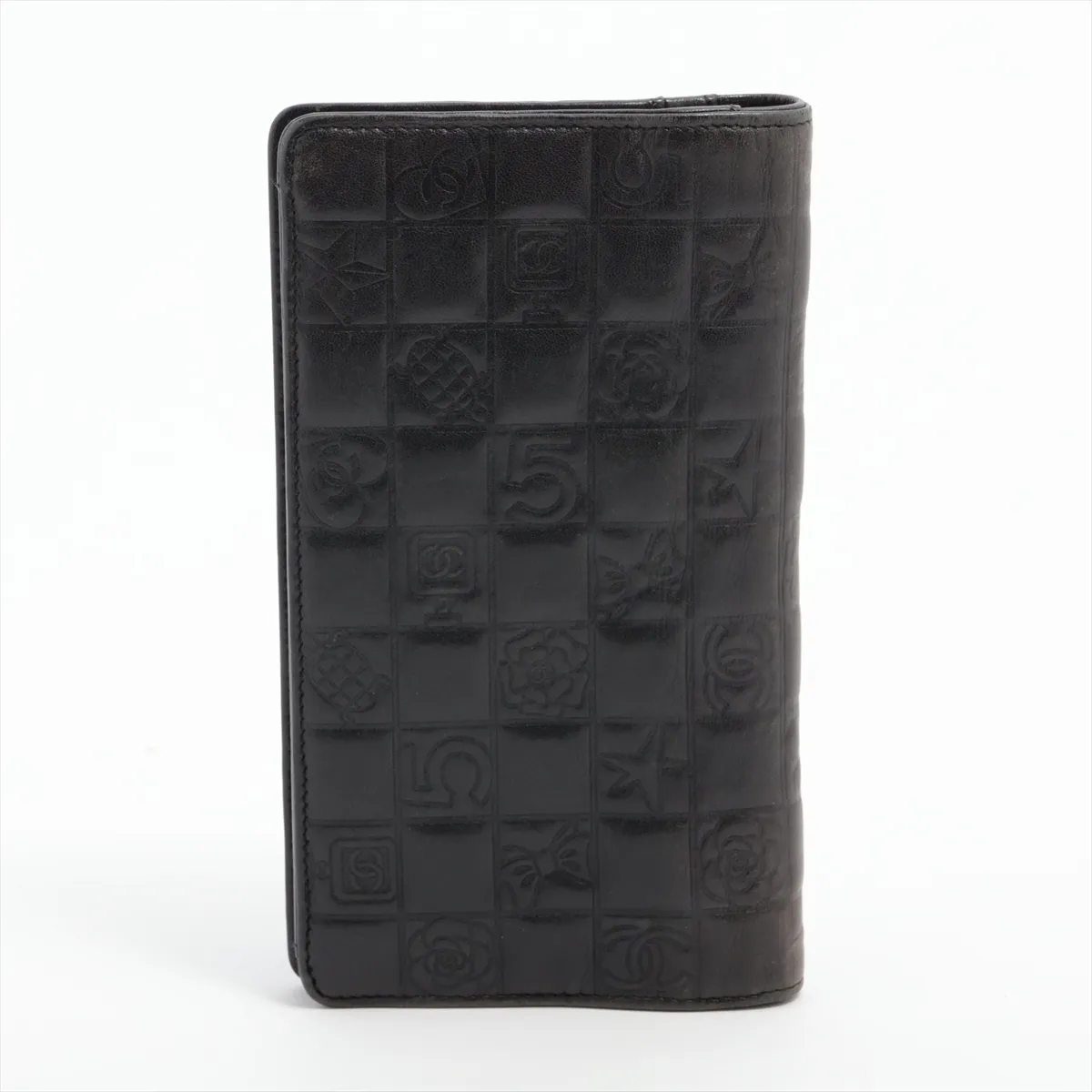 Icon Line Leather Long Wallet, Black, Silver Hardware, 9833726 — view 2