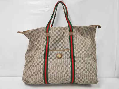 Old GG Supreme Sherry Line Boston Bag