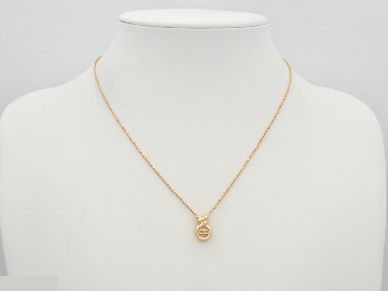 CD logo twist gold necklace, chain approximately 44cm — view 3