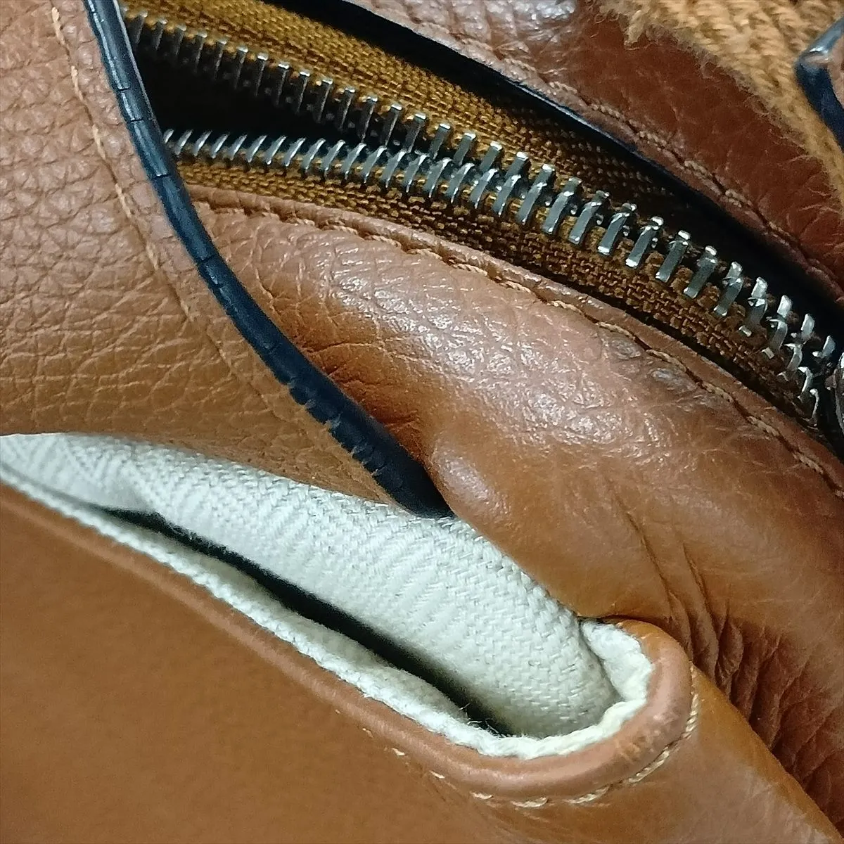 Military Messenger Bag, Leather Shoulder Bag, Brown — view 13