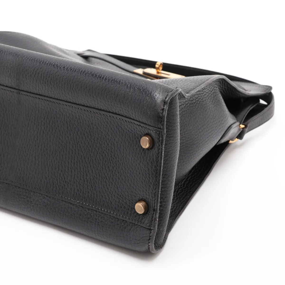 [Individually packaged] Hermes Kelly Sport GM Ardennes Black Gold Hardware R: 1988 — view 3
