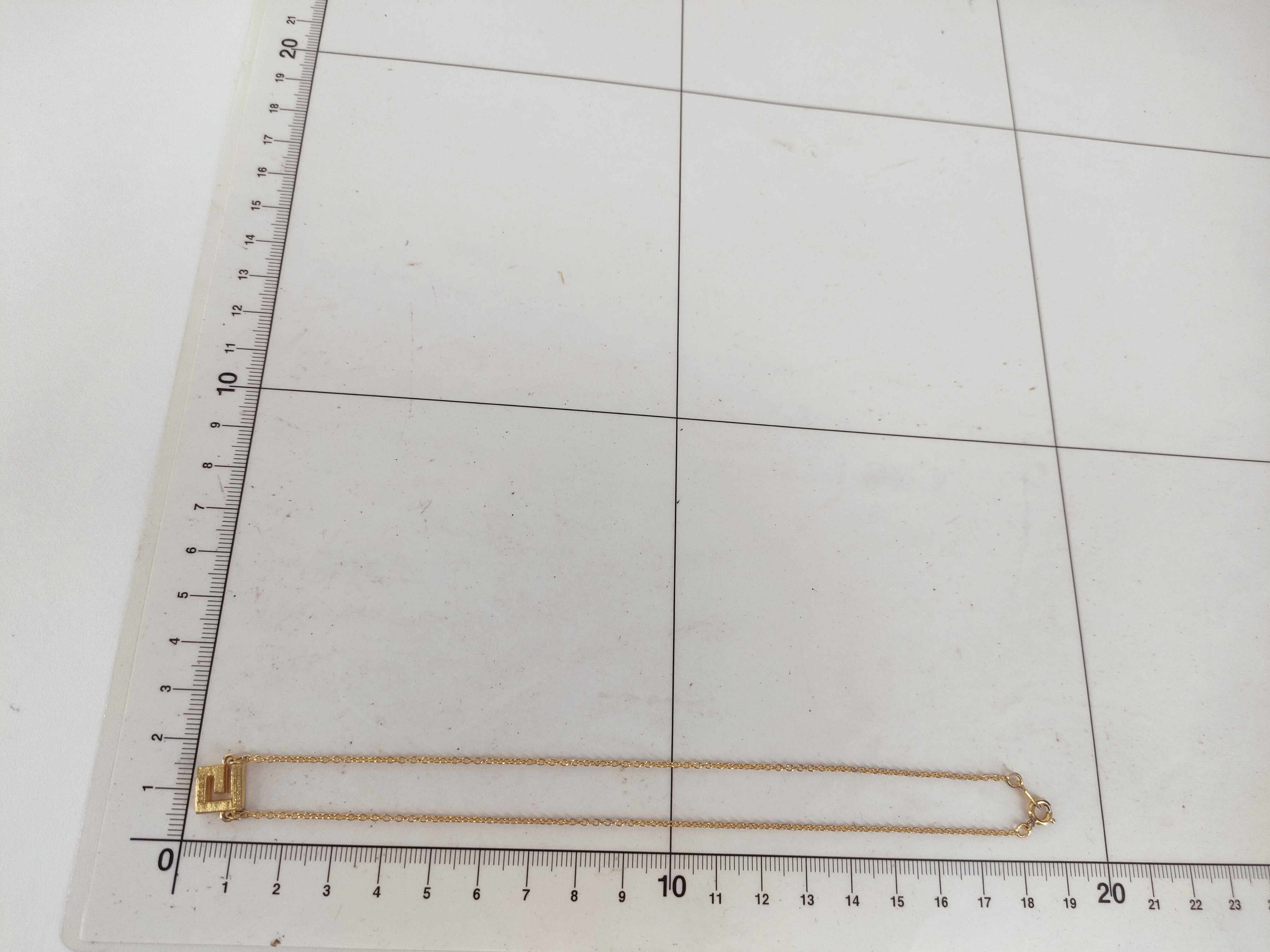 Square G Logo Rhinestone Gold Necklace — view 11