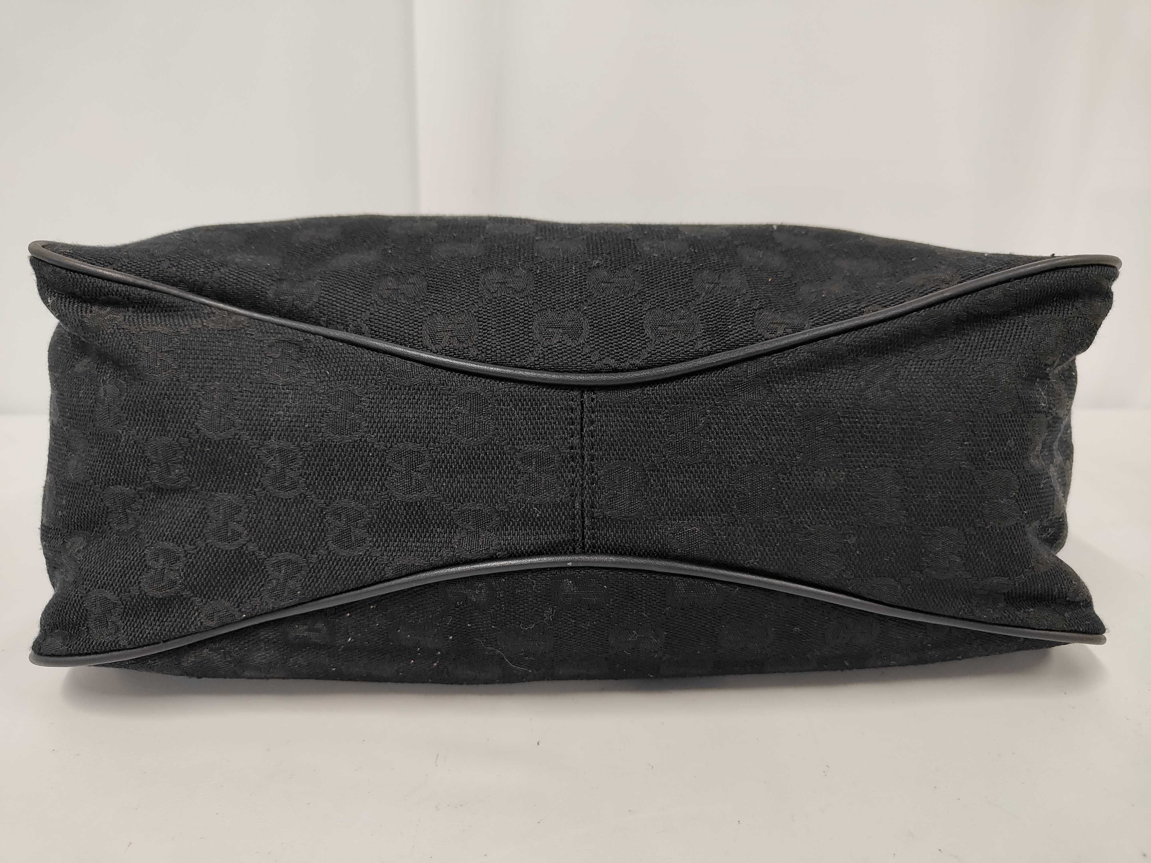 Wood Handle GG Canvas Handbag — view 7