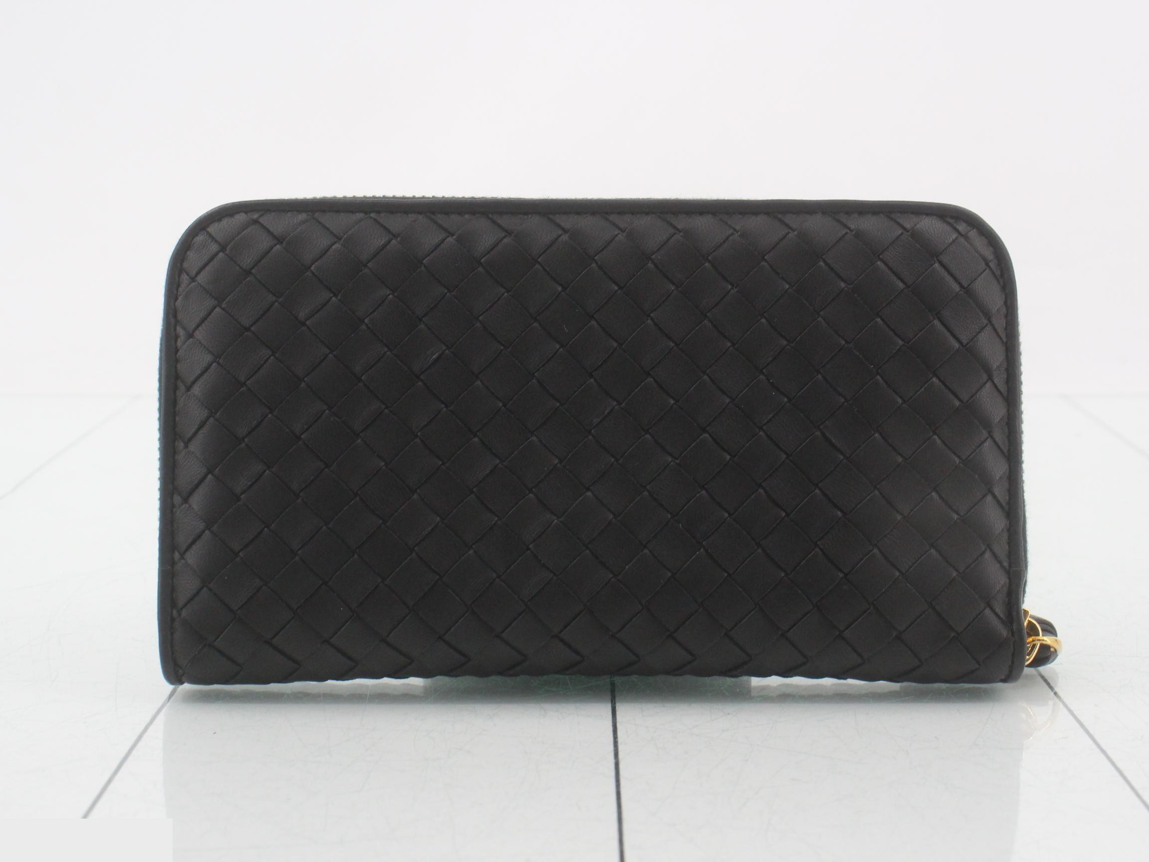 Intrecciato round zipper wallet, unused. — view 2