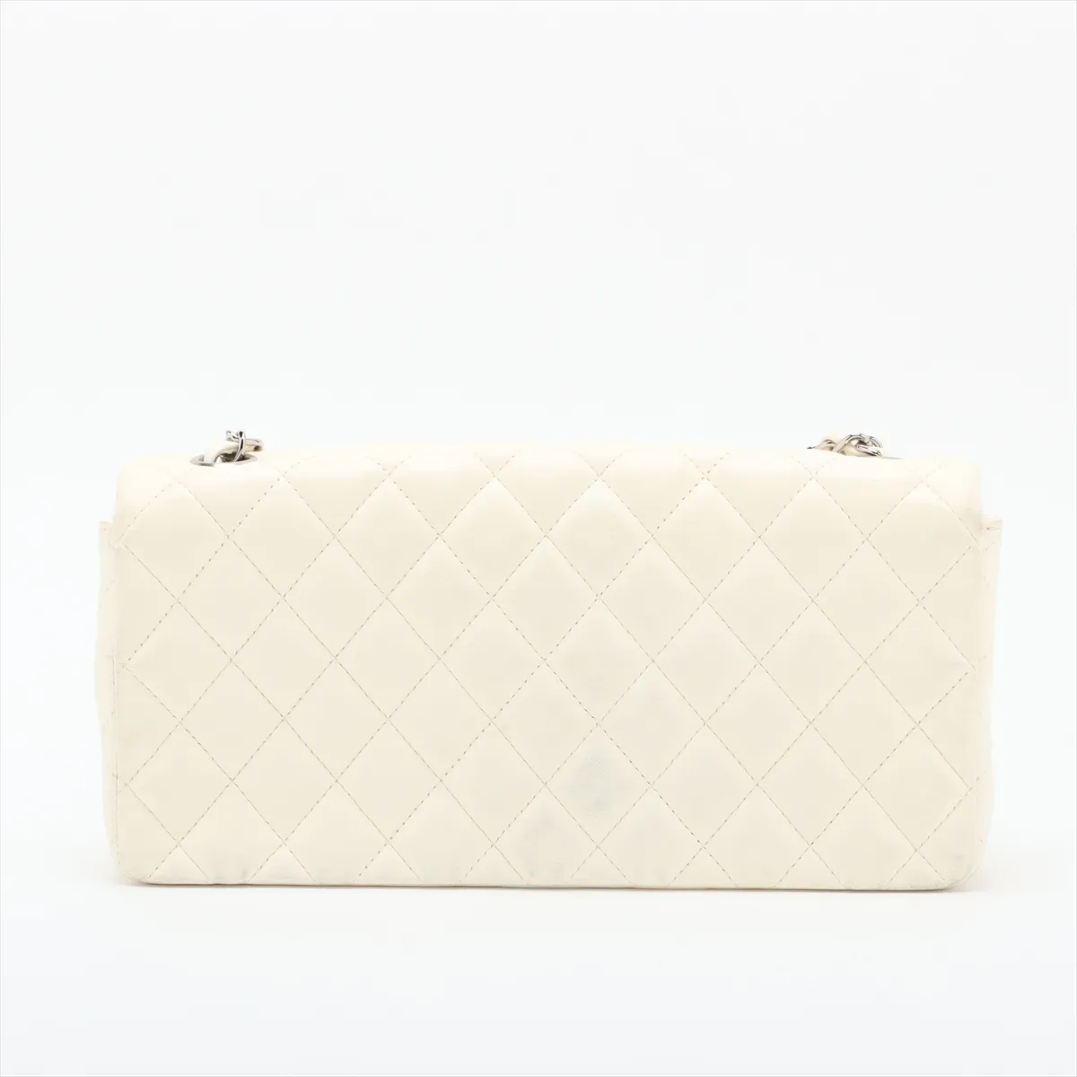 Matelasse Lambskin Single Flap Single Chain Bag White Silver Hardware 9994841 No. 9 External Parts Included — view 2
