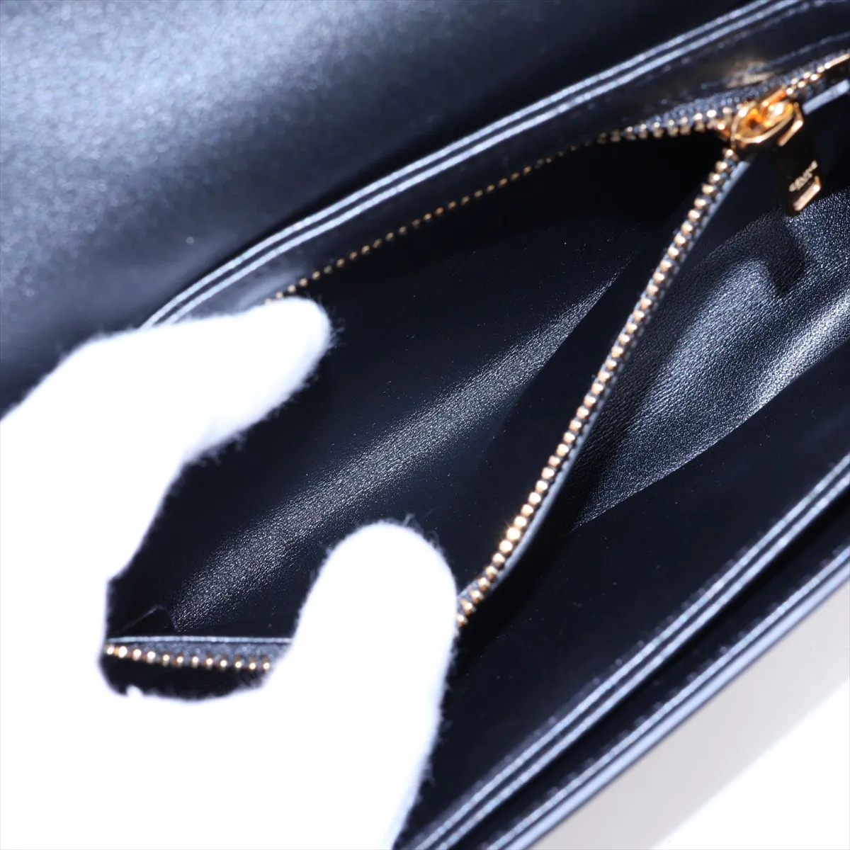 Teen Triomphe Leather Shoulder Bag, Black — view 8