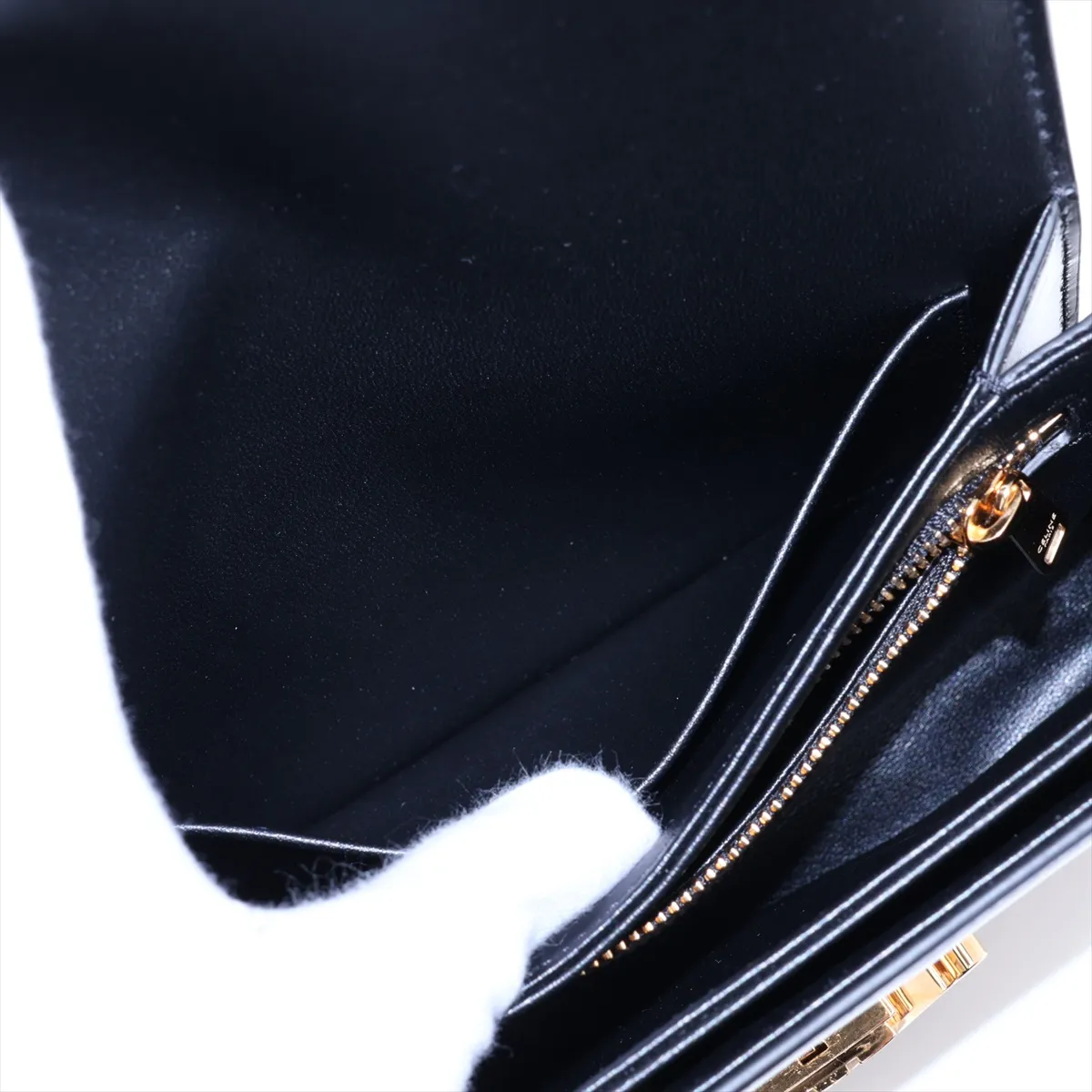 Teen Triomphe Leather Shoulder Bag, Black — view 10