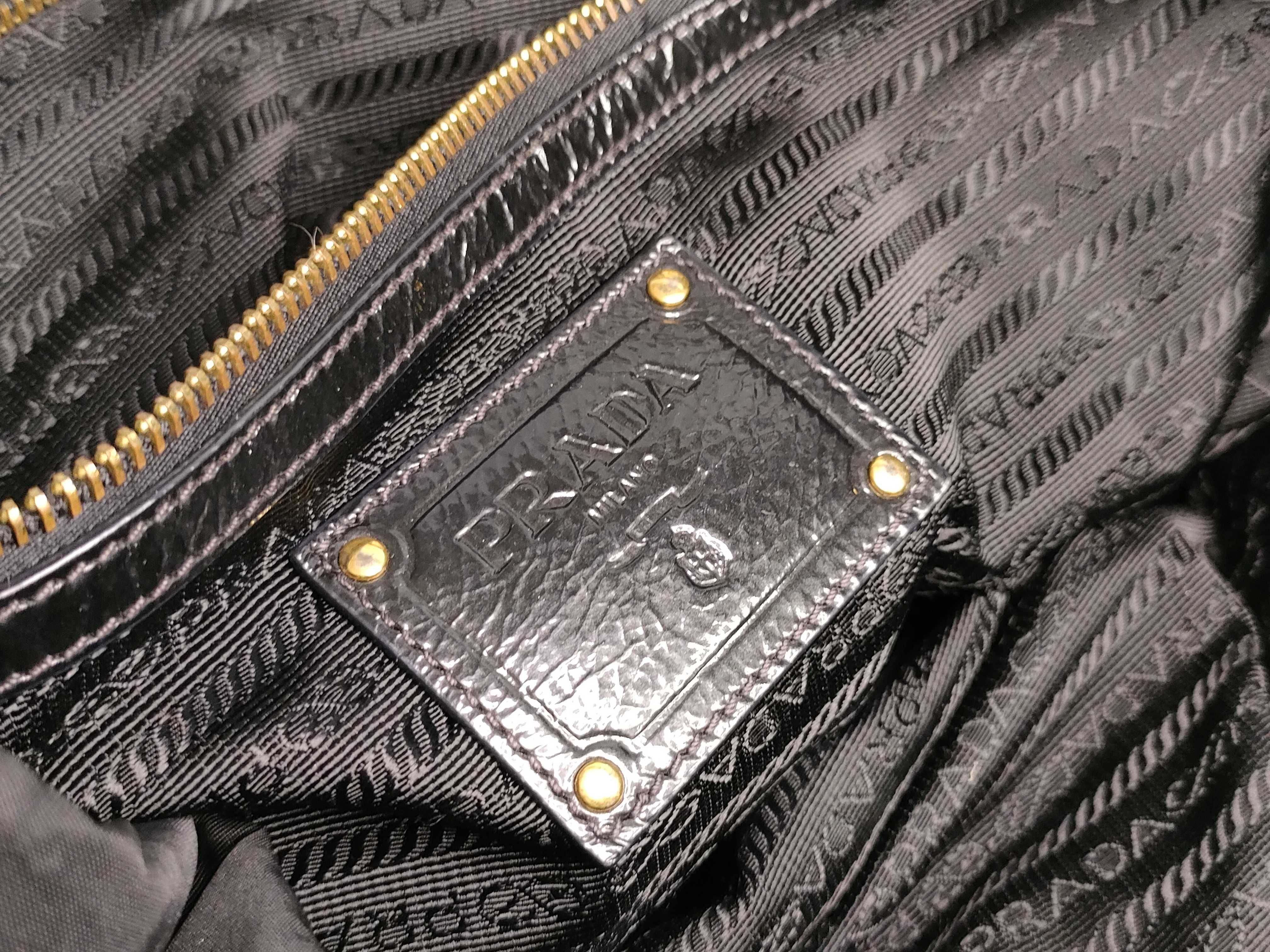 Nylon Prada Tote Bag with Rhinestones Nylon Leather Tote Bag — view 11