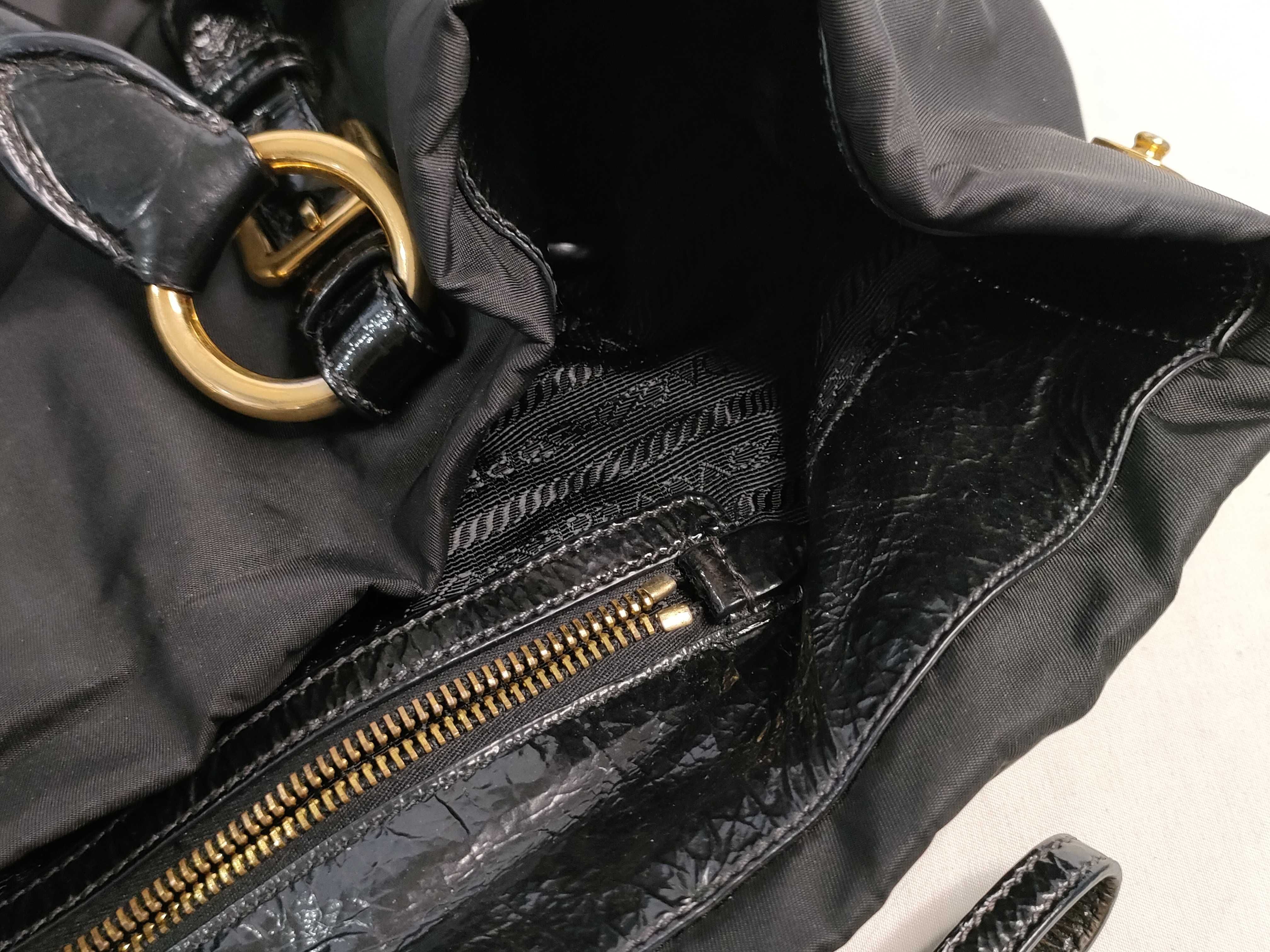 Nylon Prada Tote Bag with Rhinestones Nylon Leather Tote Bag — view 14