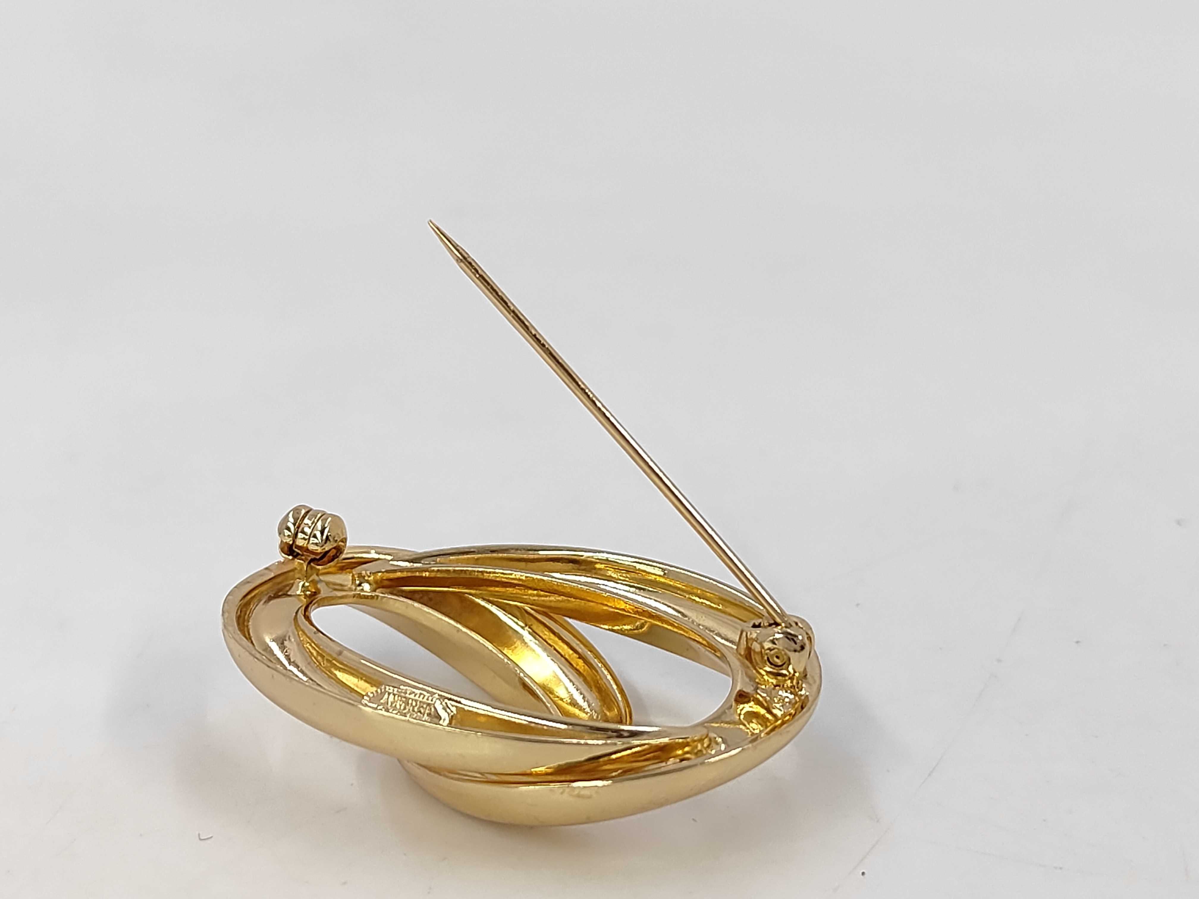 Double Circle Gold BR Brooch — view 4