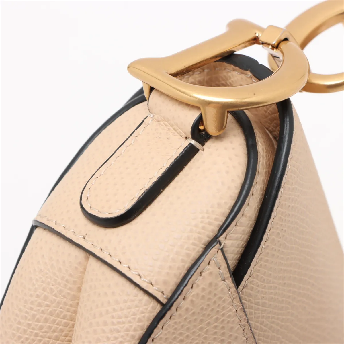 Saddlebag Leather Handbag Beige — view 12