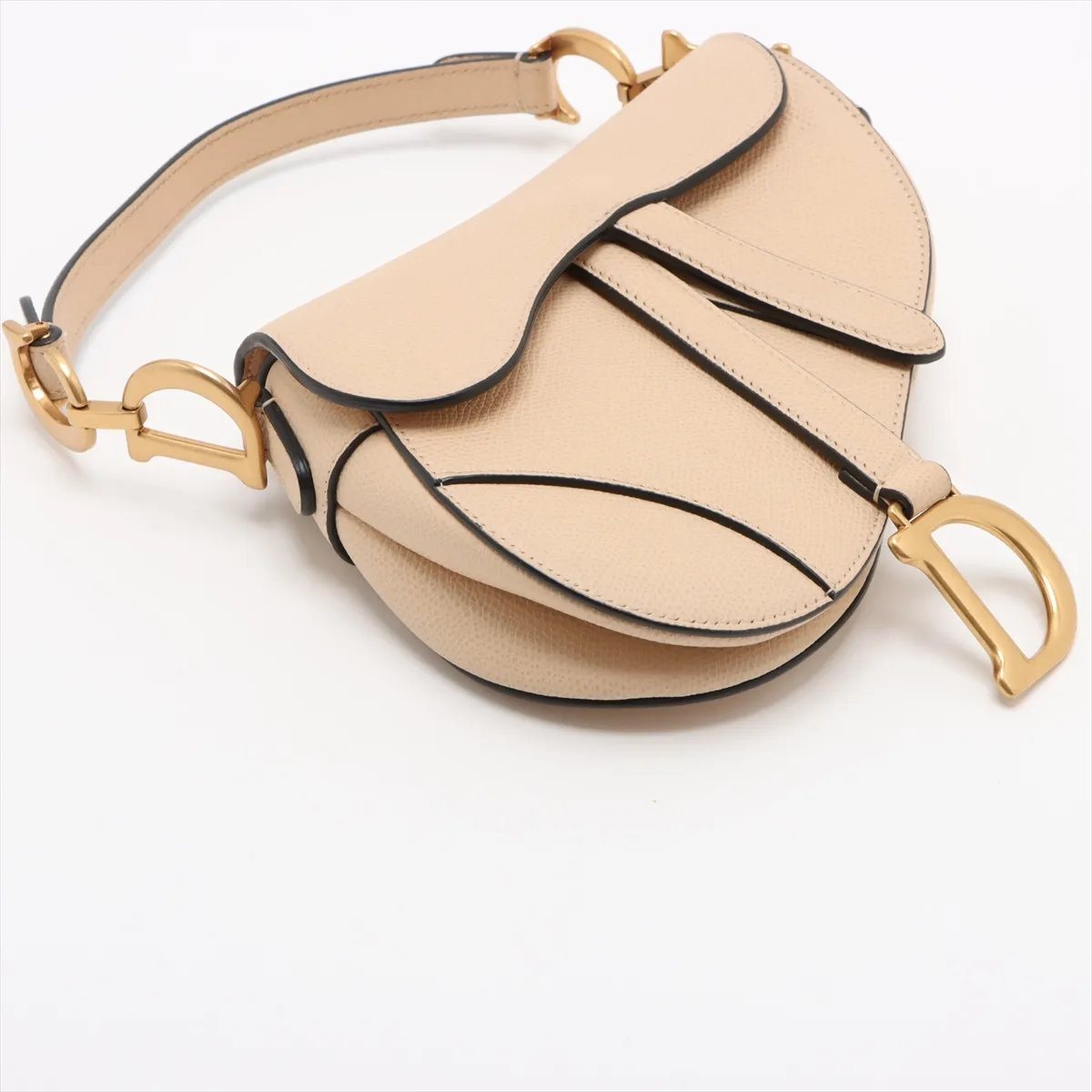 Saddlebag Leather Handbag Beige — view 4
