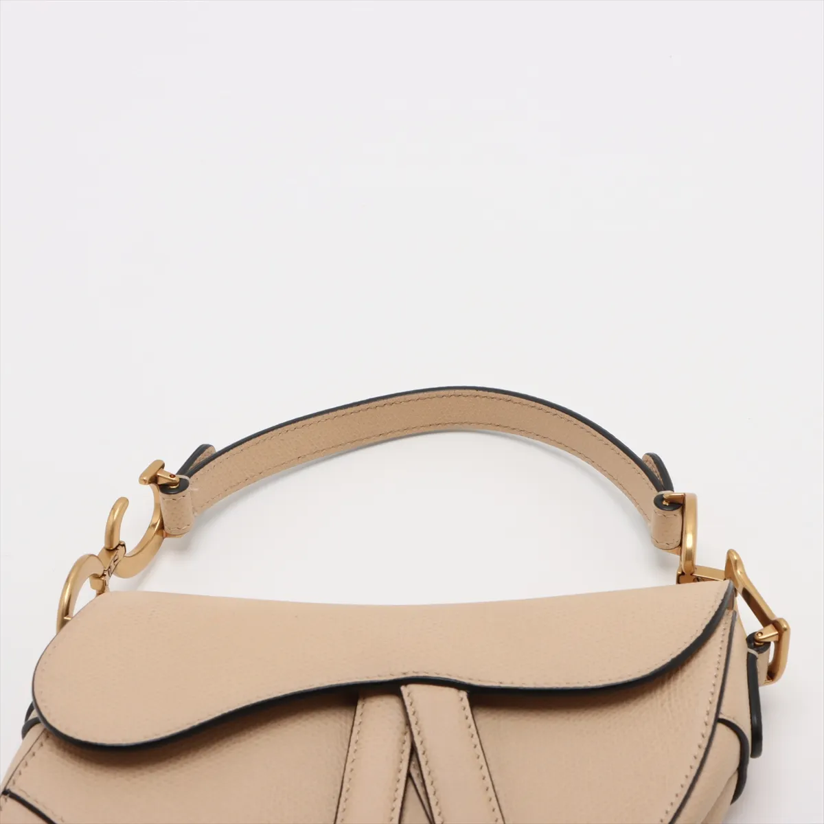 Saddlebag Leather Handbag Beige — view 6