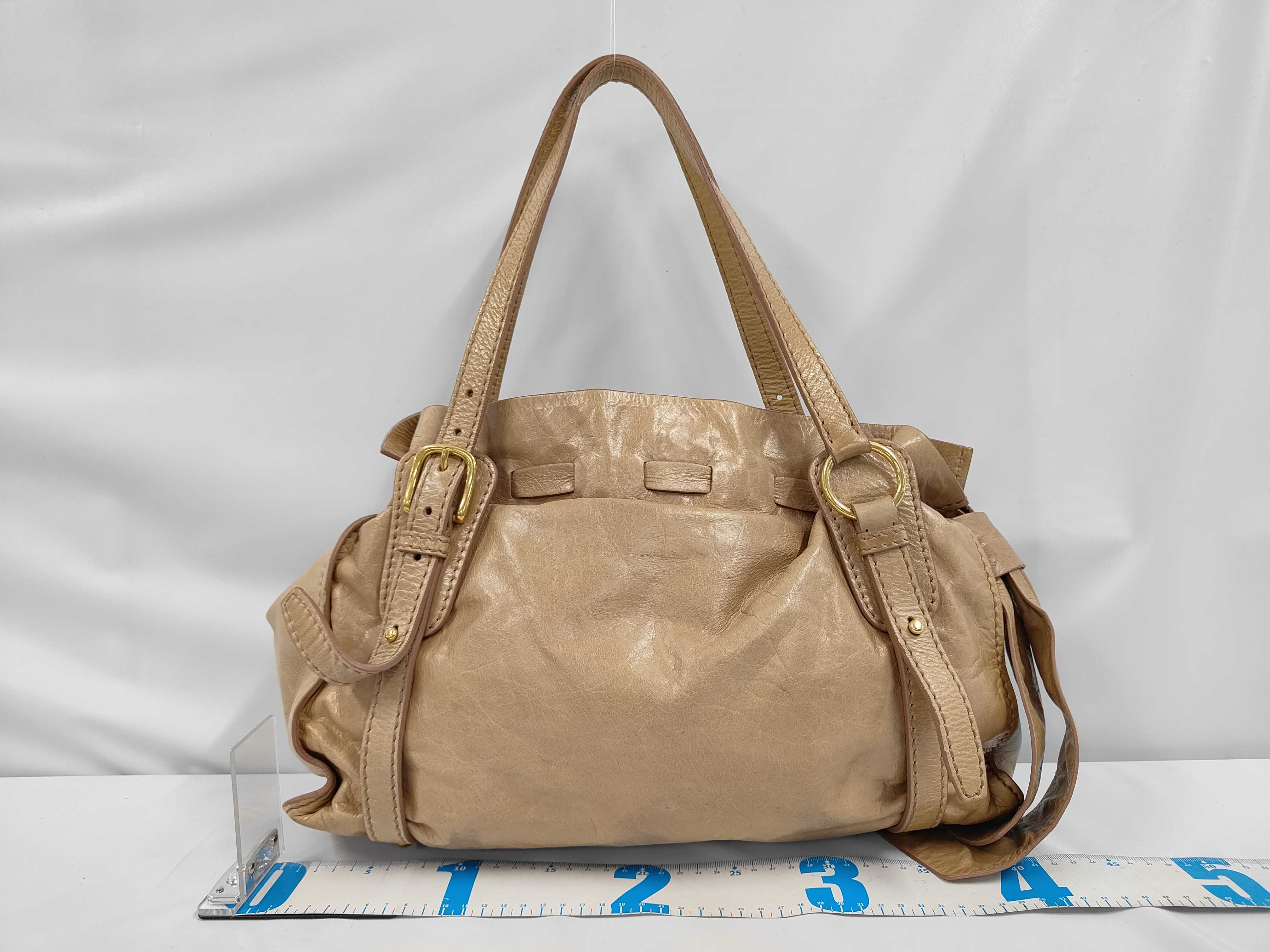 shoulder bag with ribbon, pink beige. — view 2