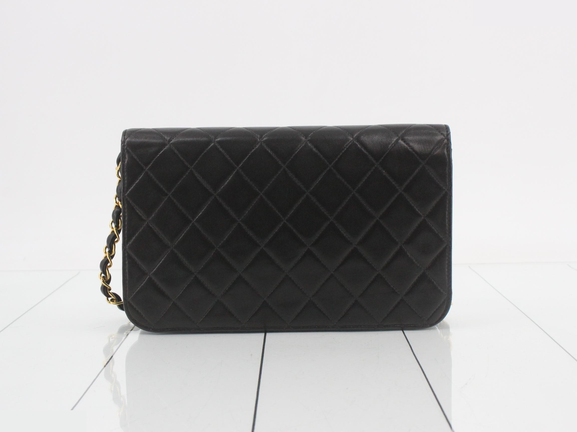 Matelassé Classic Chain Shoulder Bag, Lambskin, Black, Series 2, Includes Card and Seal — view 2