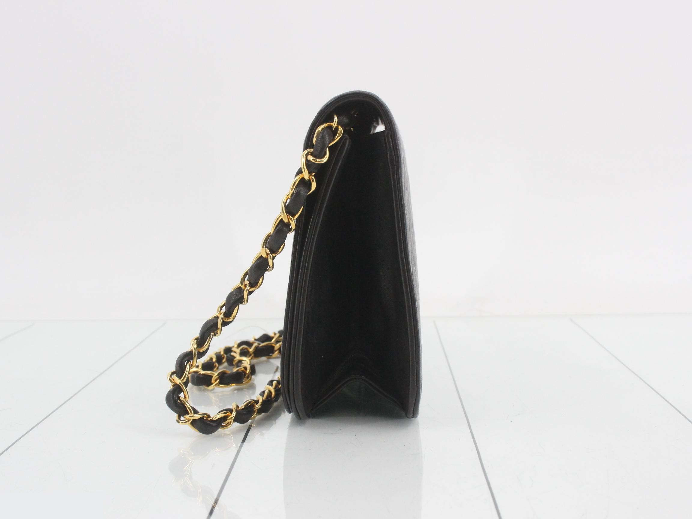 Matelassé Classic Chain Shoulder Bag, Lambskin, Black, Series 2, Includes Card and Seal — view 3