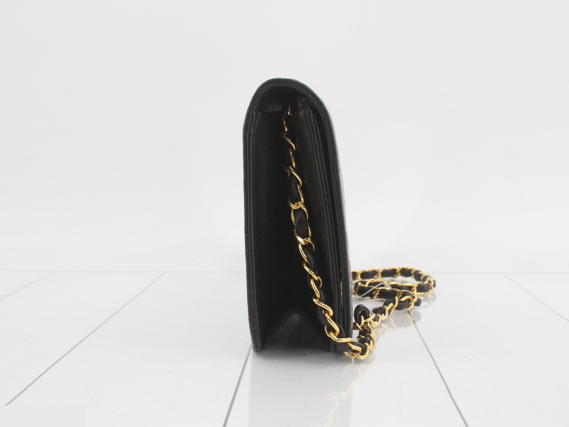 Matelassé Classic Chain Shoulder Bag, Lambskin, Black, Series 2, Includes Card and Seal — view 4