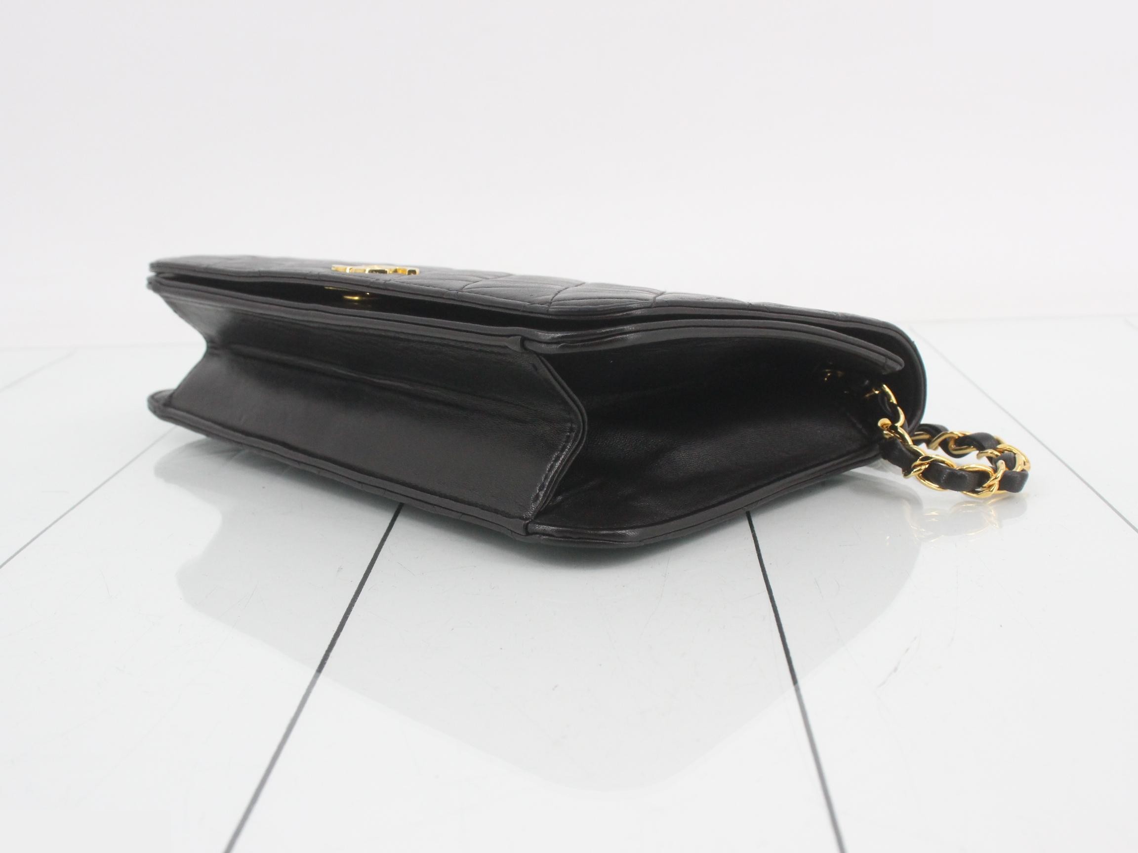 Matelassé Classic Chain Shoulder Bag, Lambskin, Black, Series 2, Includes Card and Seal — view 6