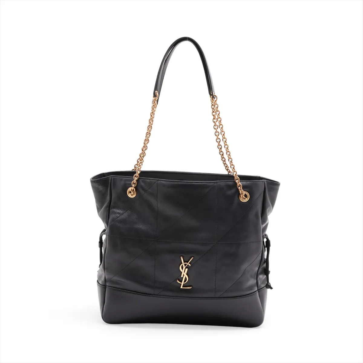 Jamie Leather Chain Tote Bag, Black, 809824