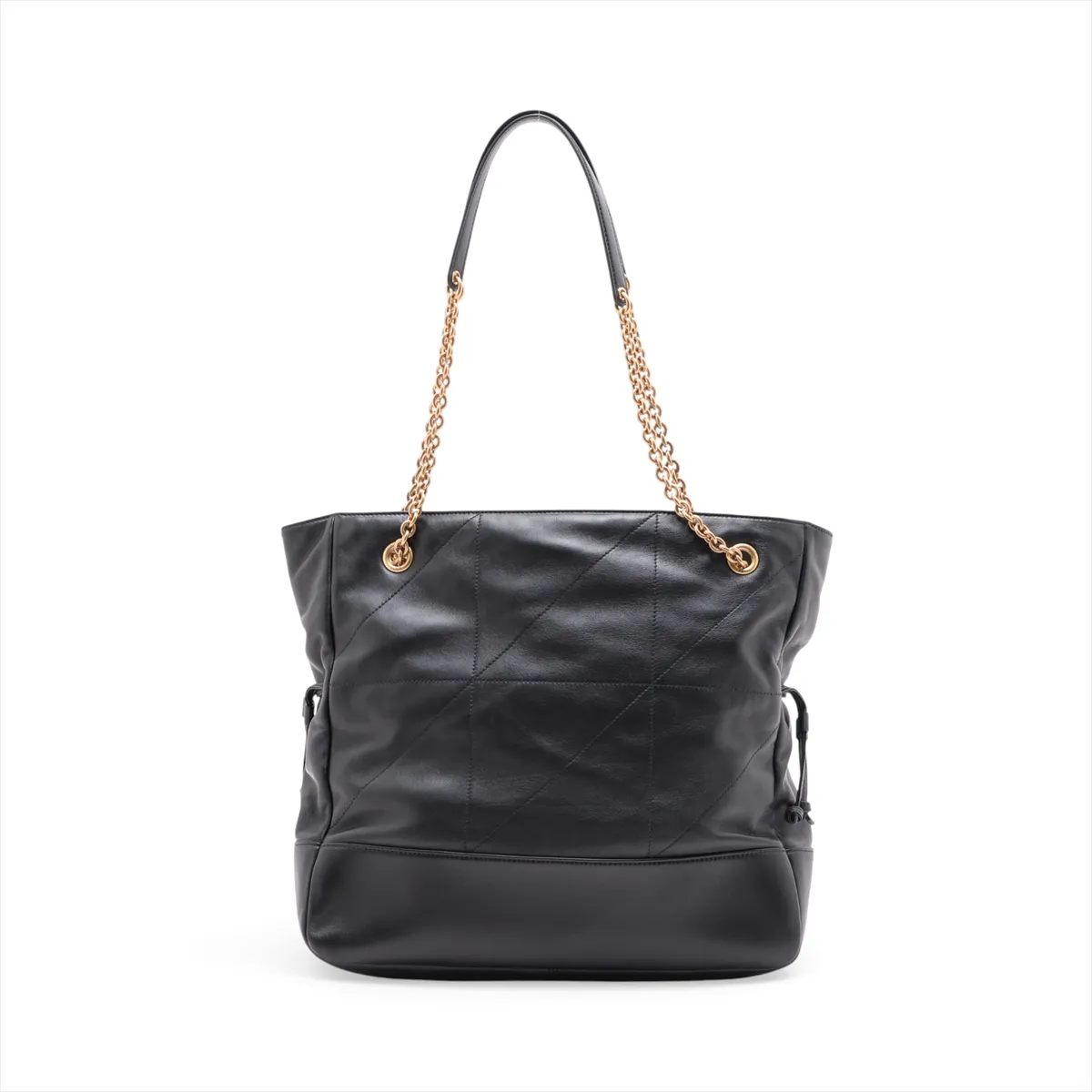 Jamie Leather Chain Tote Bag, Black, 809824 — view 2